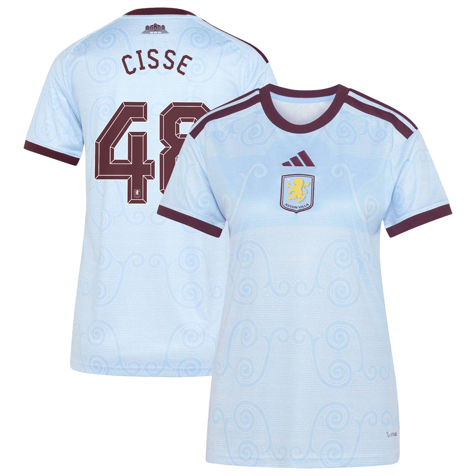 Aston Villa adidas Third Shirt 2026-27 - Womens with Cisse 48 Cup printing