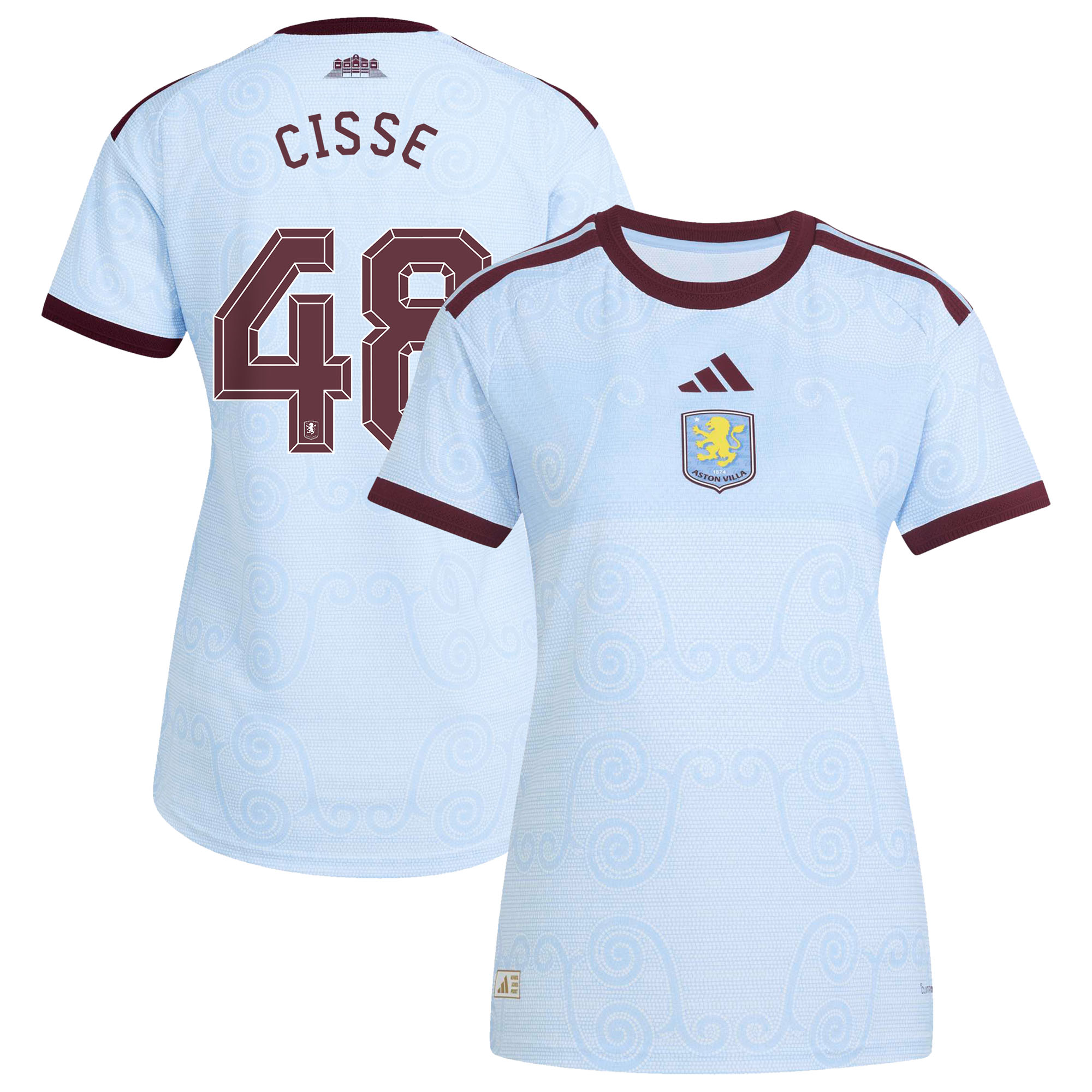 Aston Villa adidas Third Authentic Shirt 2026-27 - Womens with Cisse 48 Cup printing, , rebel_hi-res