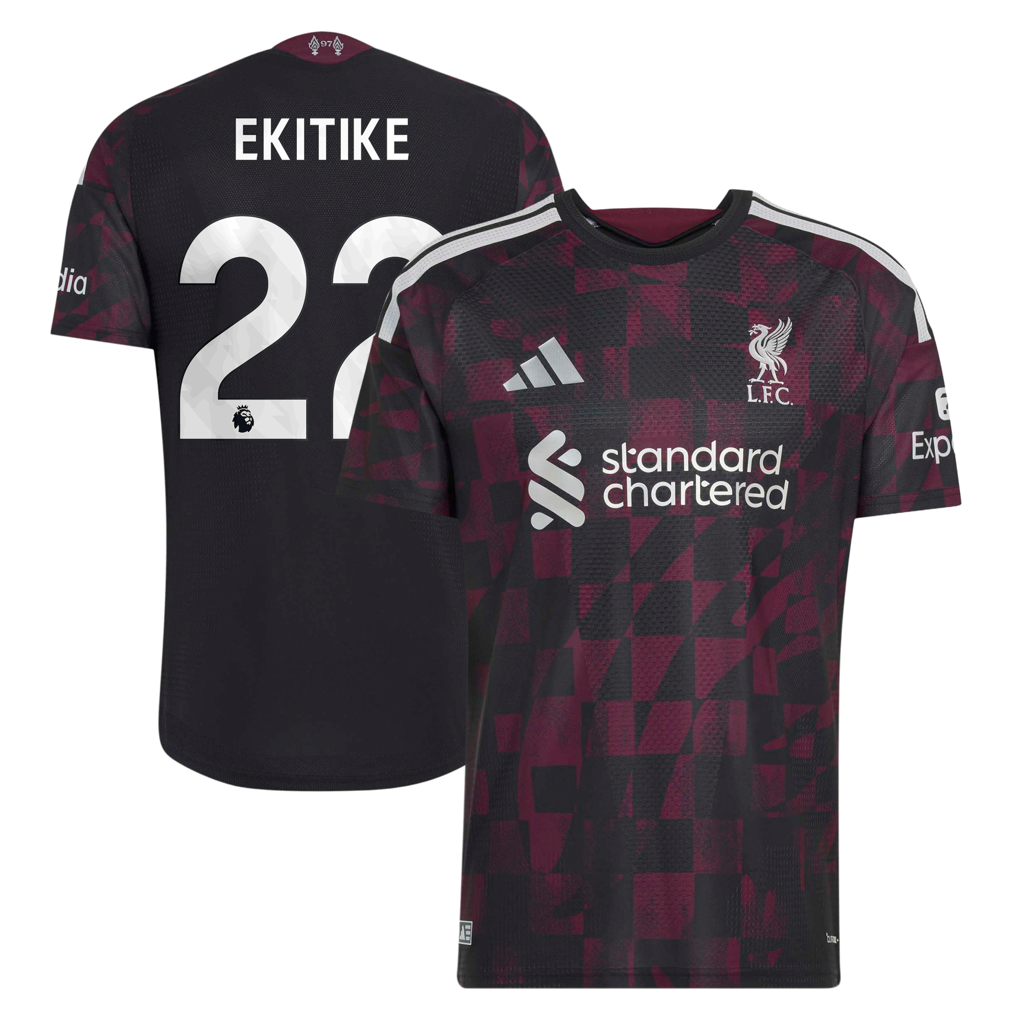 Liverpool adidas Third Authentic Shirt 2026-27 with Ekitike 22 printing