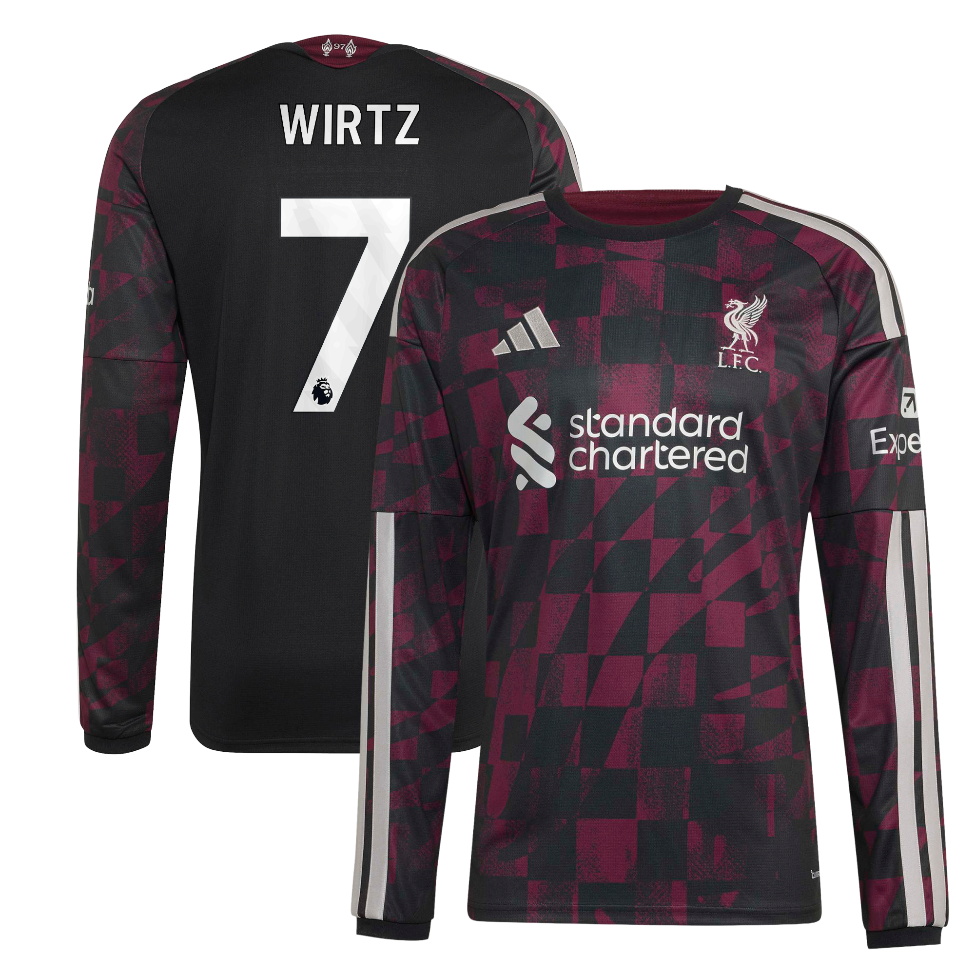 Liverpool adidas Third Shirt 2026-27 - Long Sleeve with Wirtz 7 printing