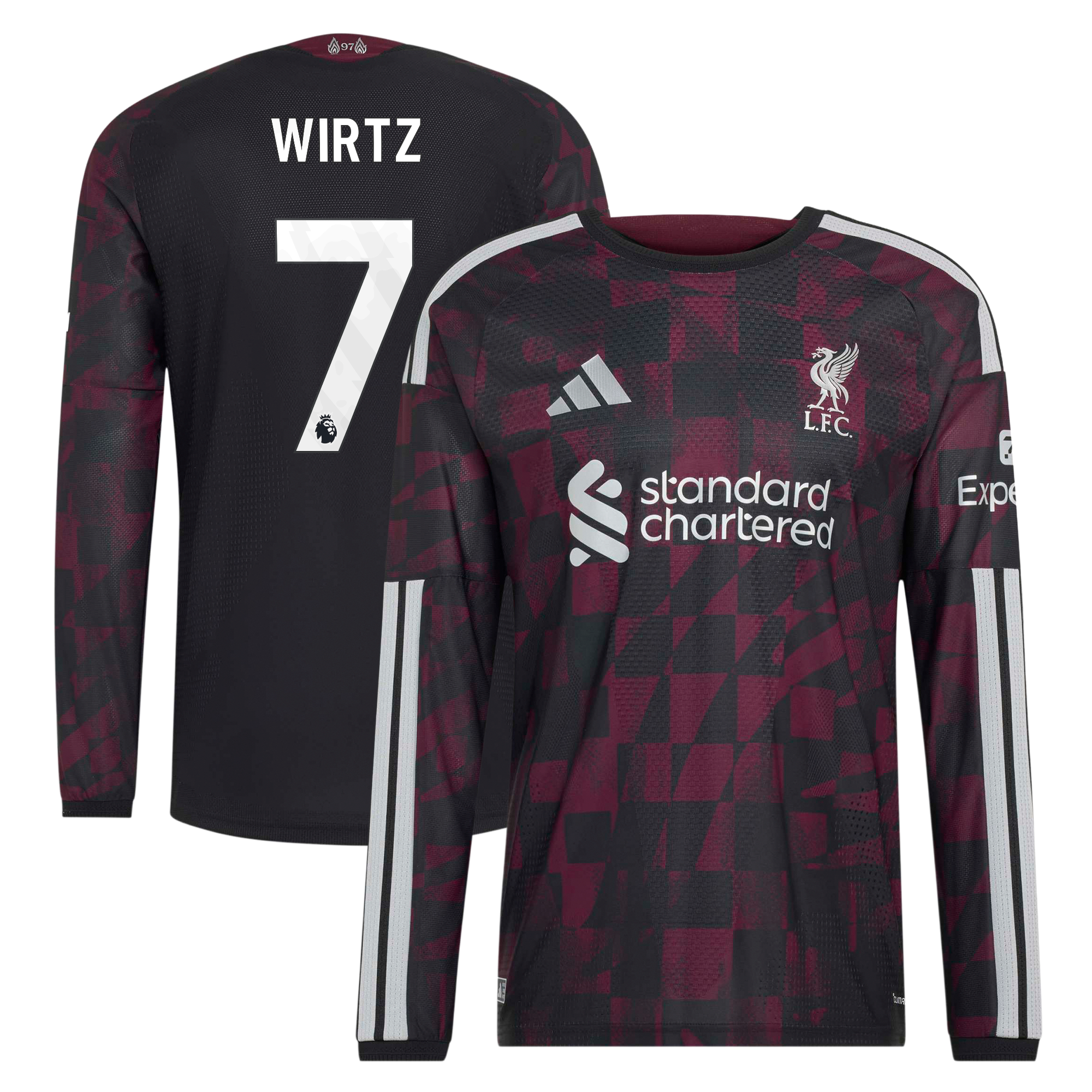 Liverpool adidas Third Authentic Shirt 2026-27 - Long Sleeve with Wirtz 7 printing