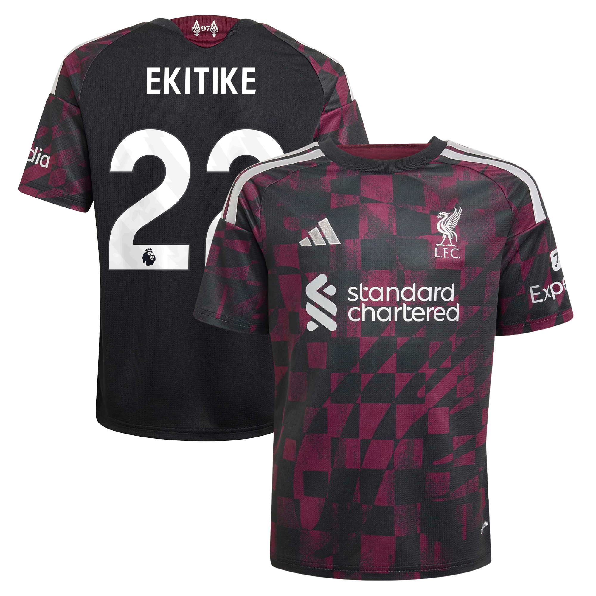 Liverpool adidas Third Shirt 2026-27 - Kids with Ekitike 22 printing