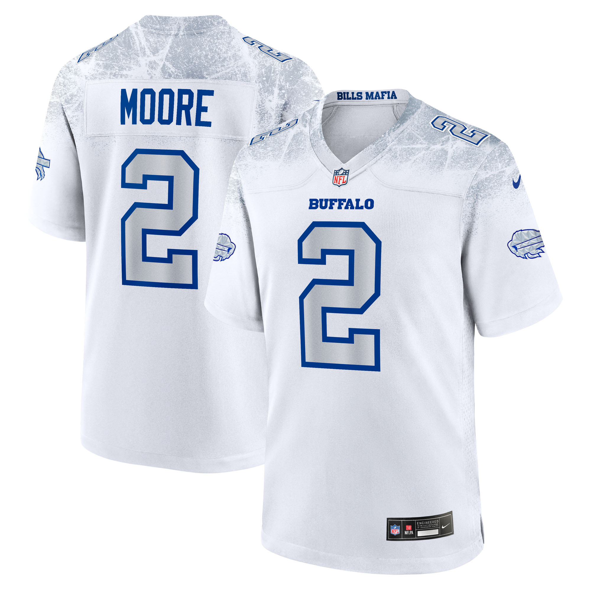 Buffalo Bills Nike 2025 Rivalries Game Jersey - White - D.J. Moore - Mens, , rebel_hi-res