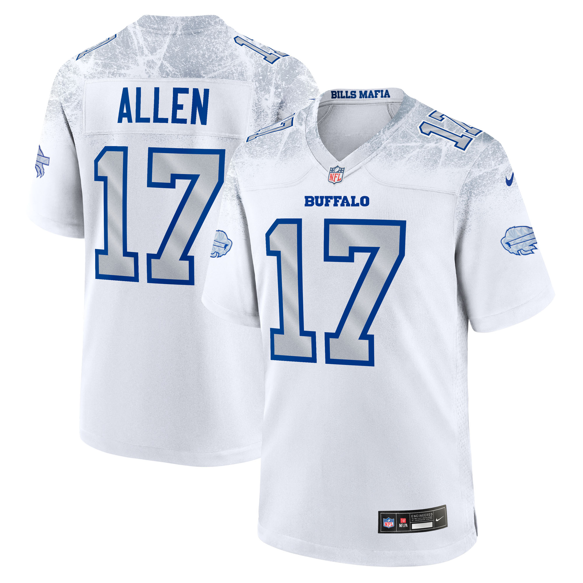 Buffalo Bills Nike 2025 Rivalries Game Jersey - White - Josh Allen - Mens, , rebel_hi-res