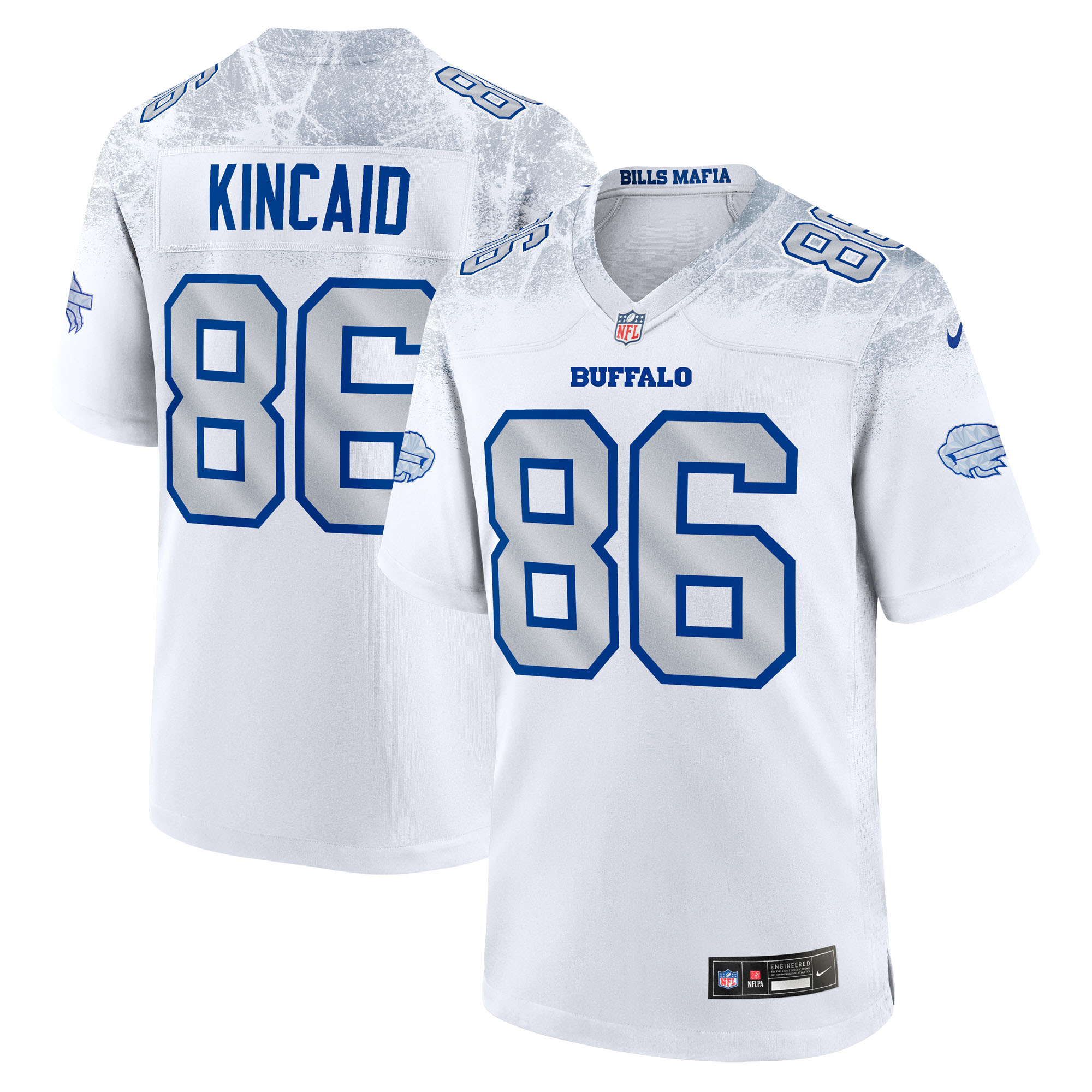 Buffalo Bills Nike 2025 Rivalries Game Jersey - White - Dalton Kincaid - Mens, , rebel_hi-res