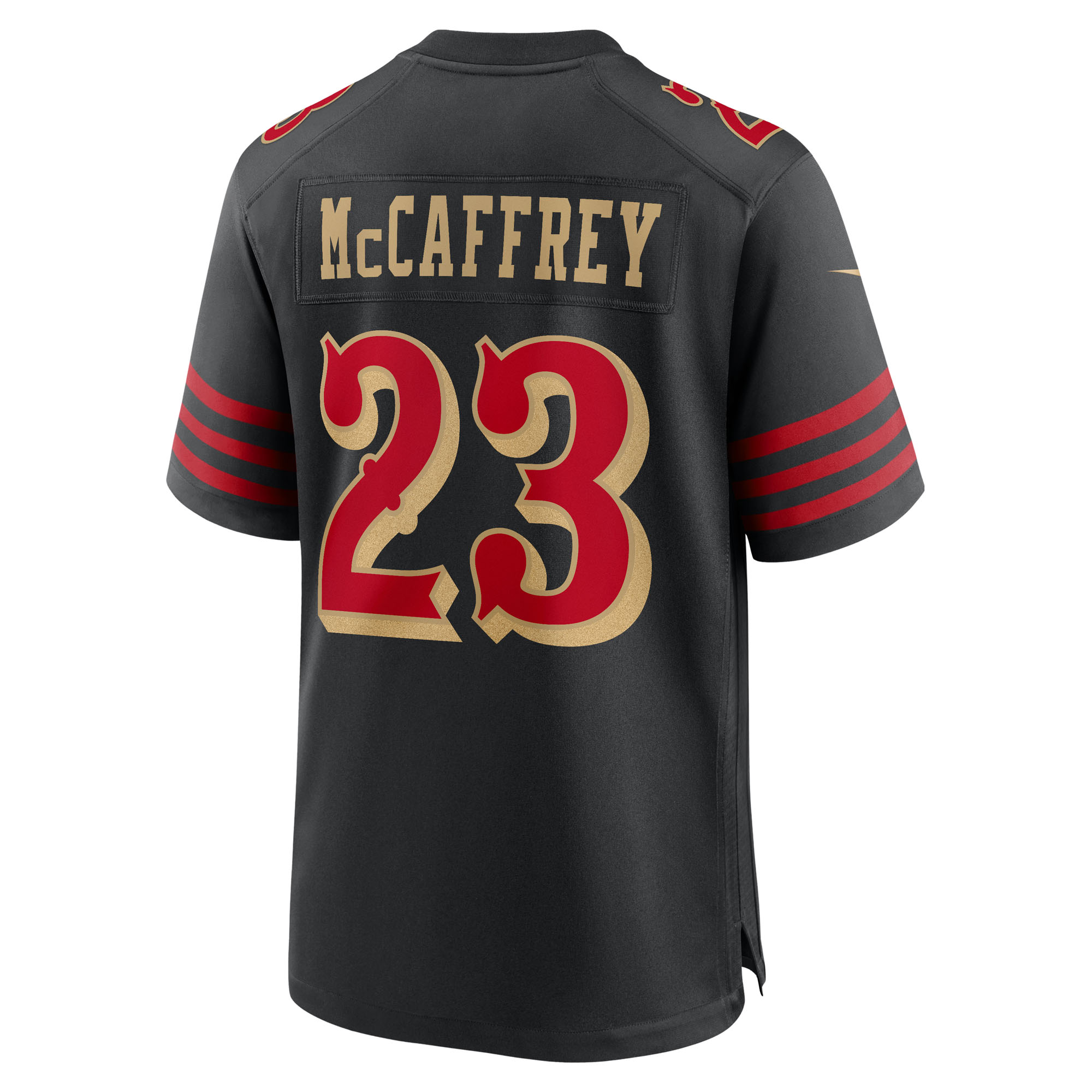 San Francisco 49ers Nike 2025 Rivalries Game Jersey - Black - Christian McCaffrey - Mens, , rebel_hi-res