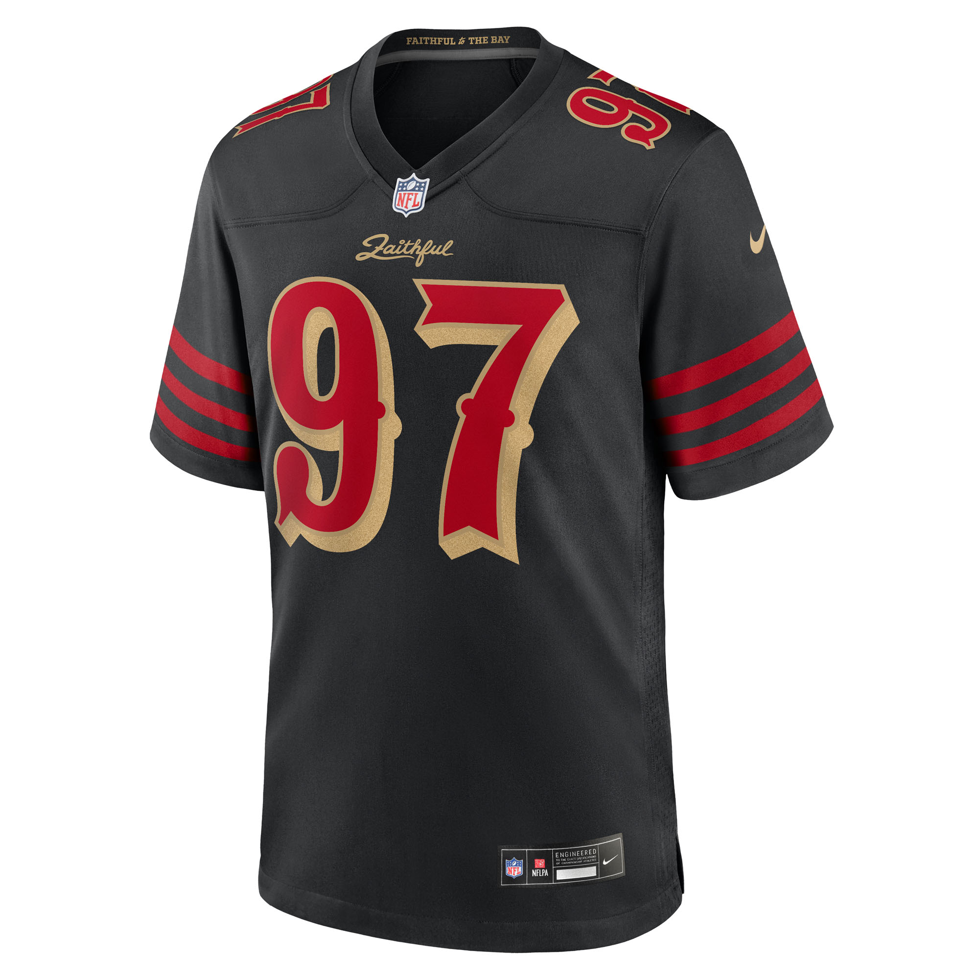 San Francisco 49ers Nike 2025 Rivalries Game Jersey - Black - Nick Bosa - Mens, , rebel_hi-res