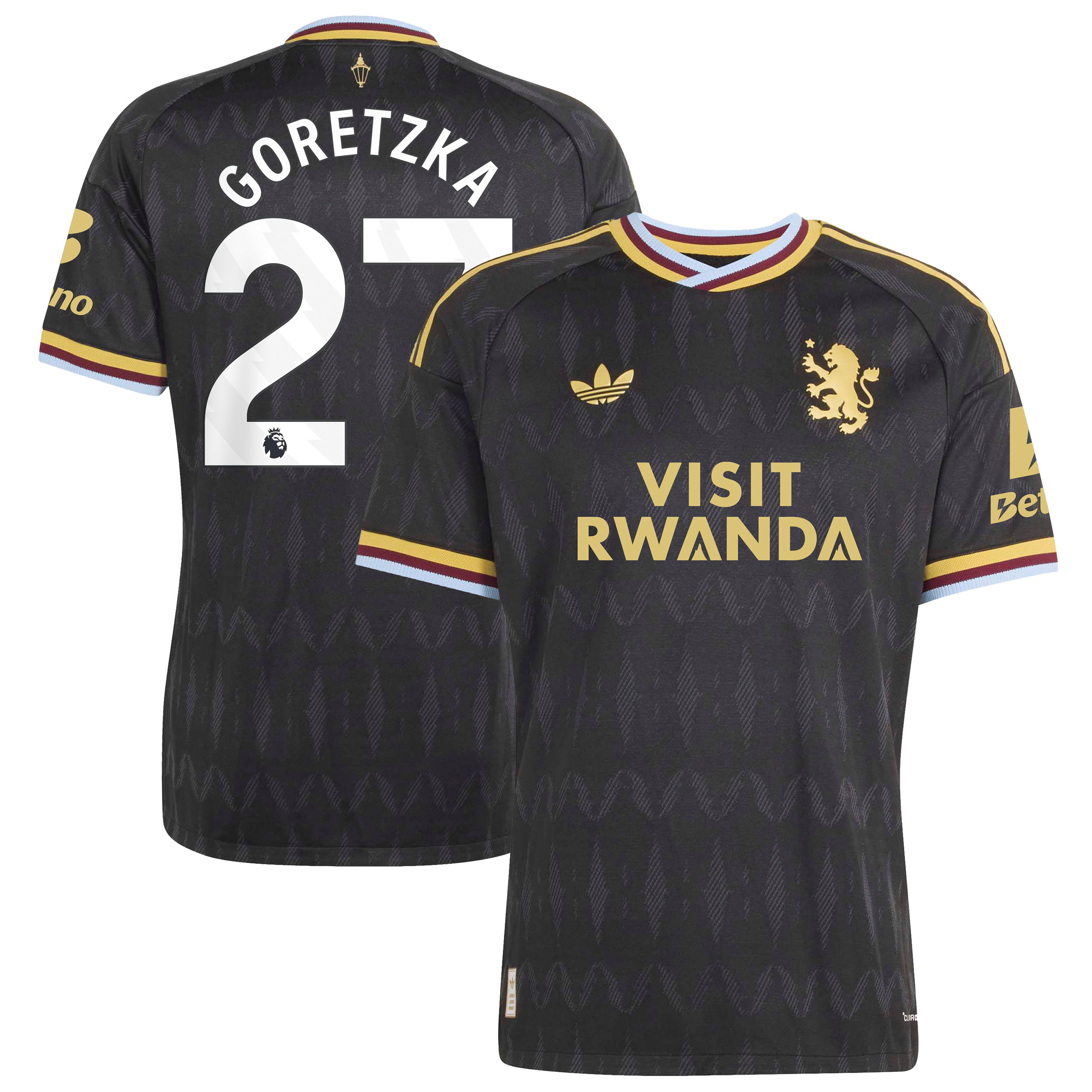 Aston Villa adidas Away Authentic Shirt 2026-27 with Goretzka 27 printing, , rebel_hi-res