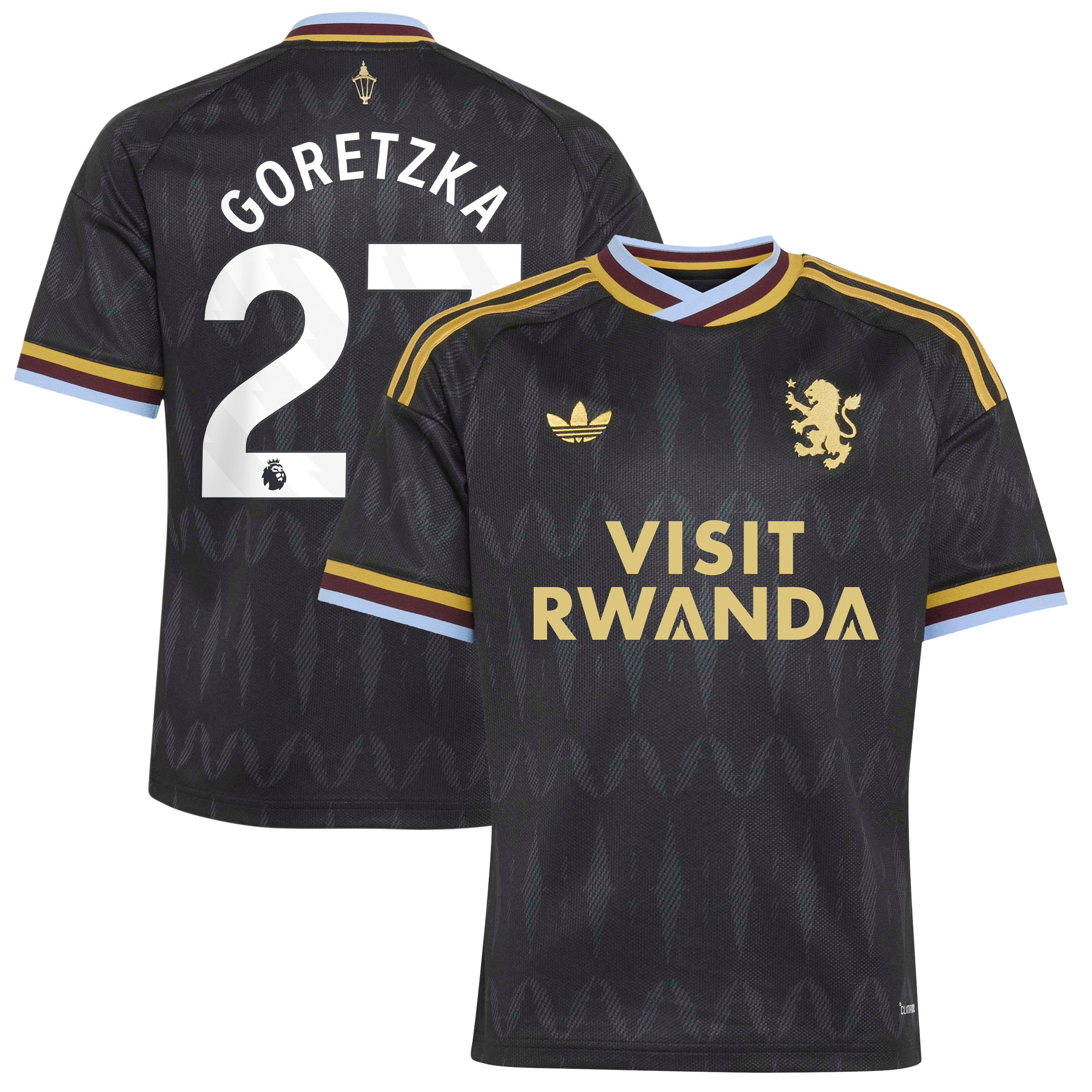 Aston Villa adidas Away Shirt 2026-27 - Kids with Goretzka 27 printing, , rebel_hi-res
