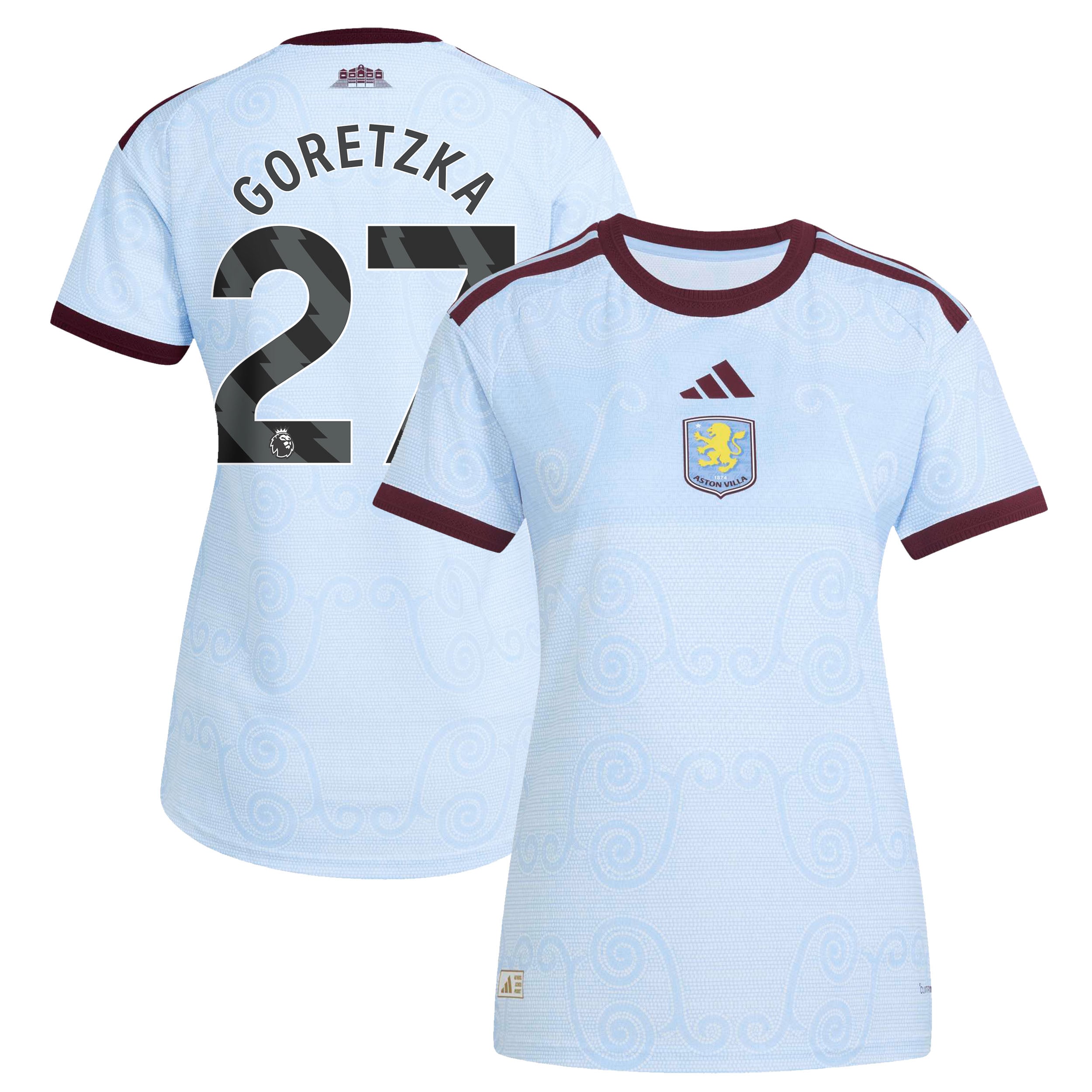 Aston Villa adidas Third Authentic Shirt 2026-27 - Womens with Goretzka 27 printing