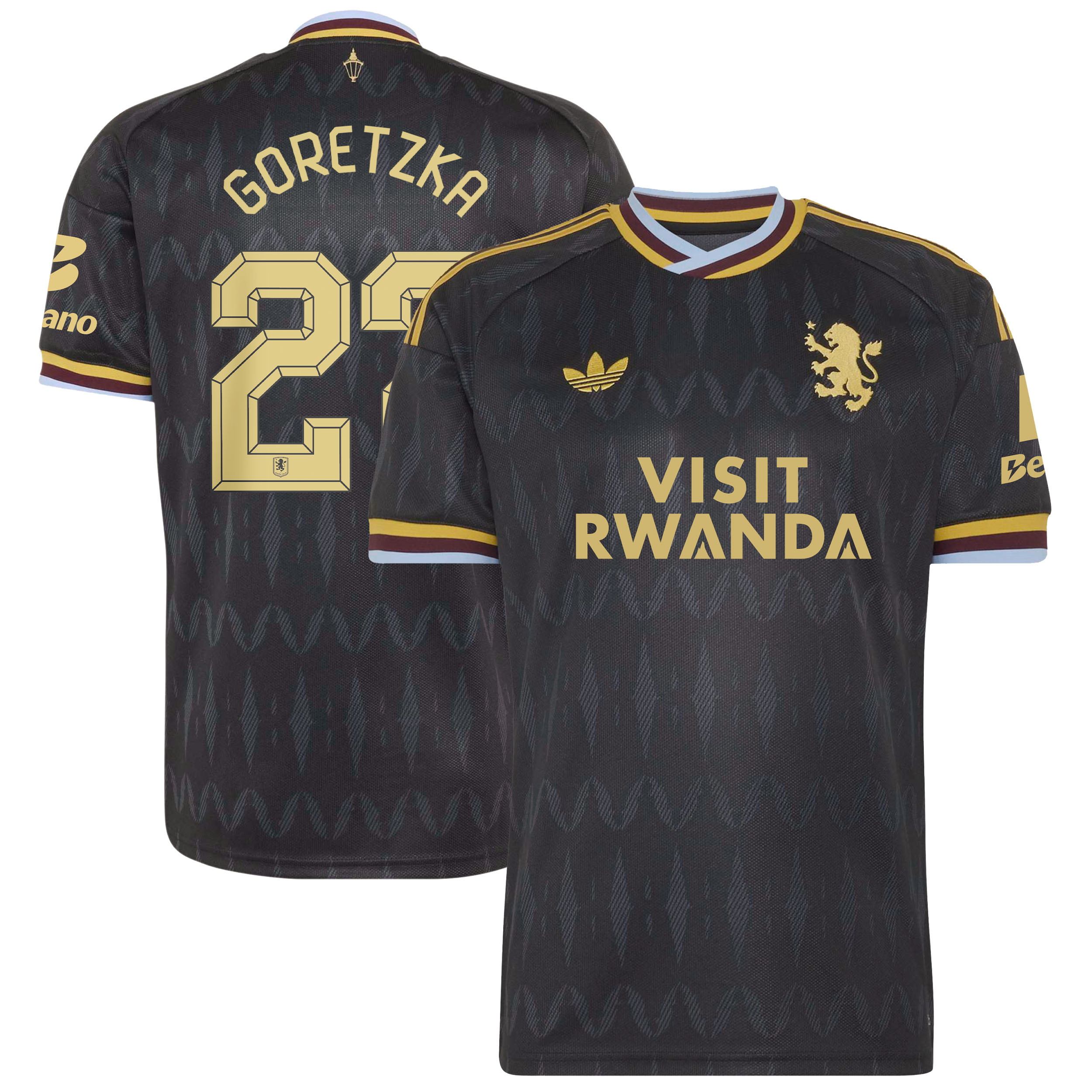 Aston Villa adidas Away Shirt 2026-27 with Goretzka 27 Cup printing, , rebel_hi-res