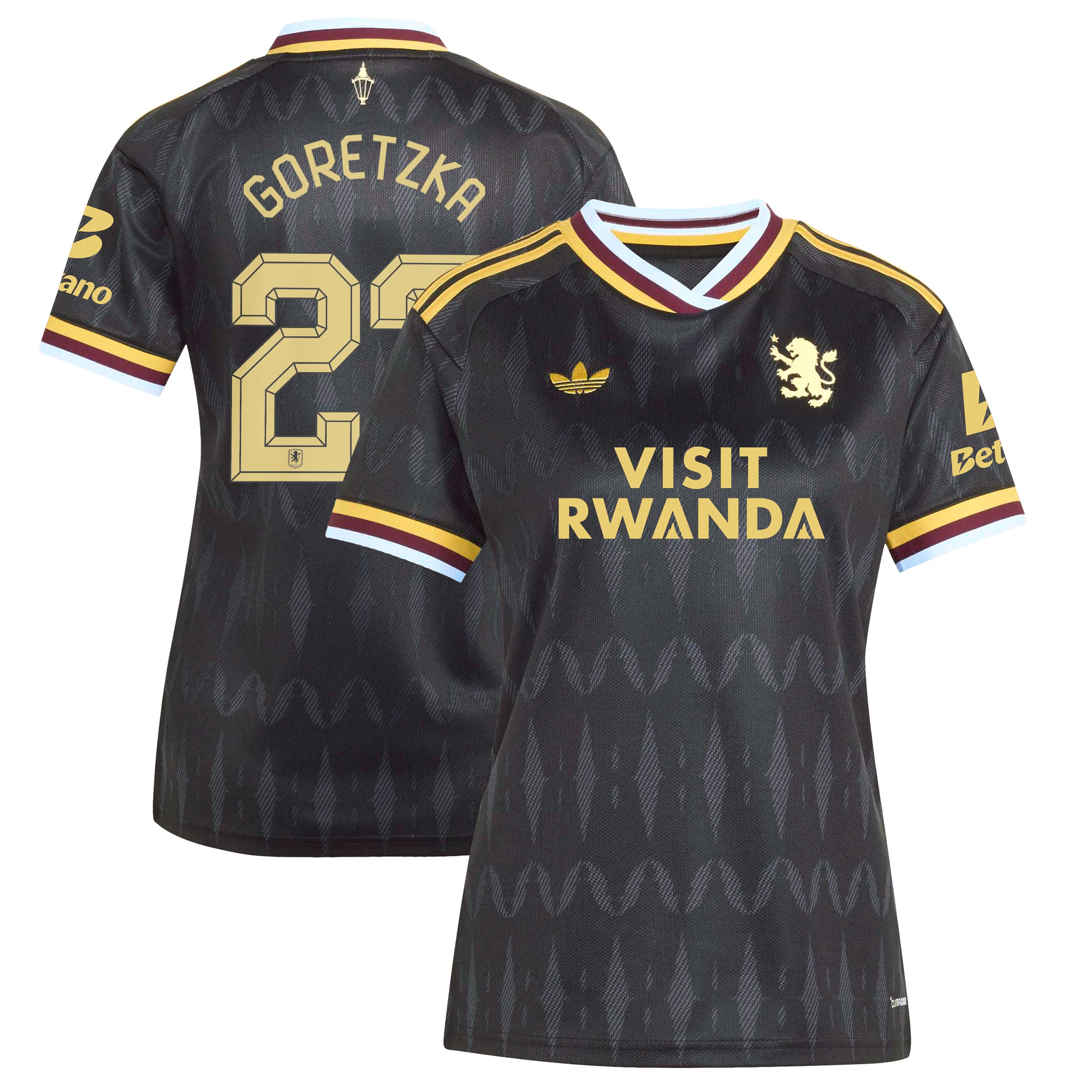 Aston Villa adidas Away Shirt 2026-27 - Womens with Goretzka 27 Cup printing