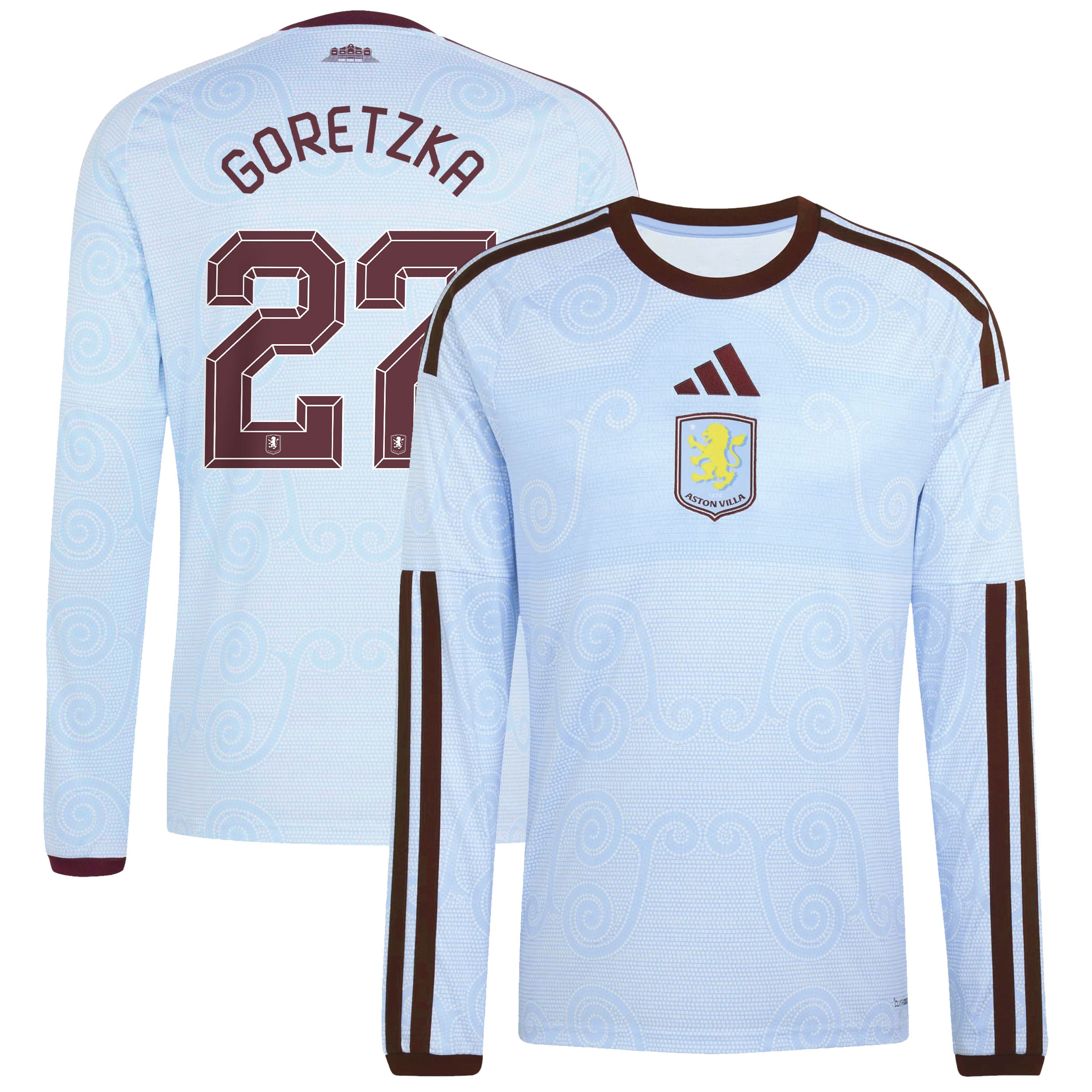 Aston Villa adidas Third Shirt 2026-27 - Long Sleeve with Goretzka 27 Cup printing, , rebel_hi-res