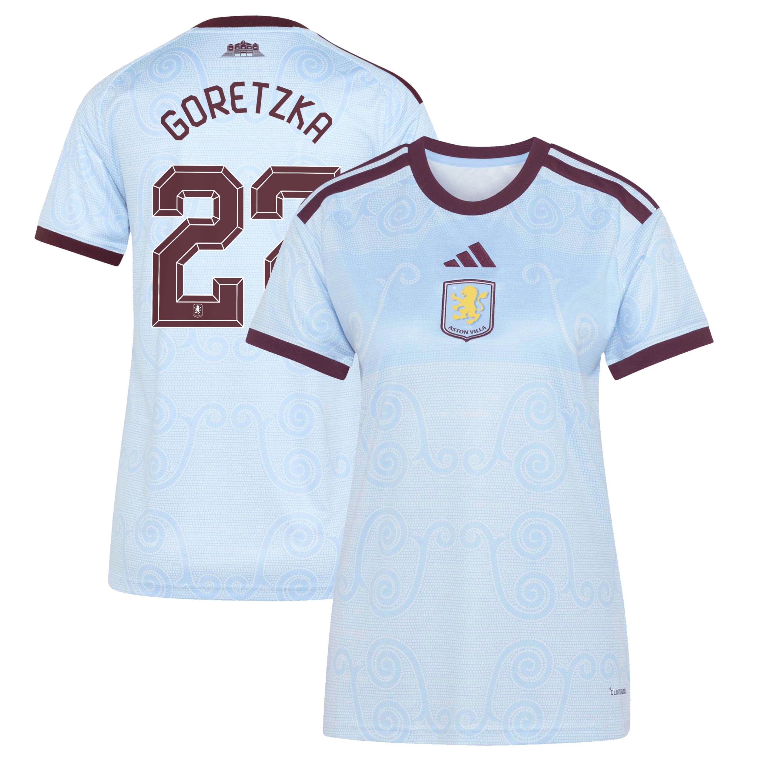 Aston Villa adidas Third Shirt 2026-27 - Womens with Goretzka 27 Cup printing, , rebel_hi-res