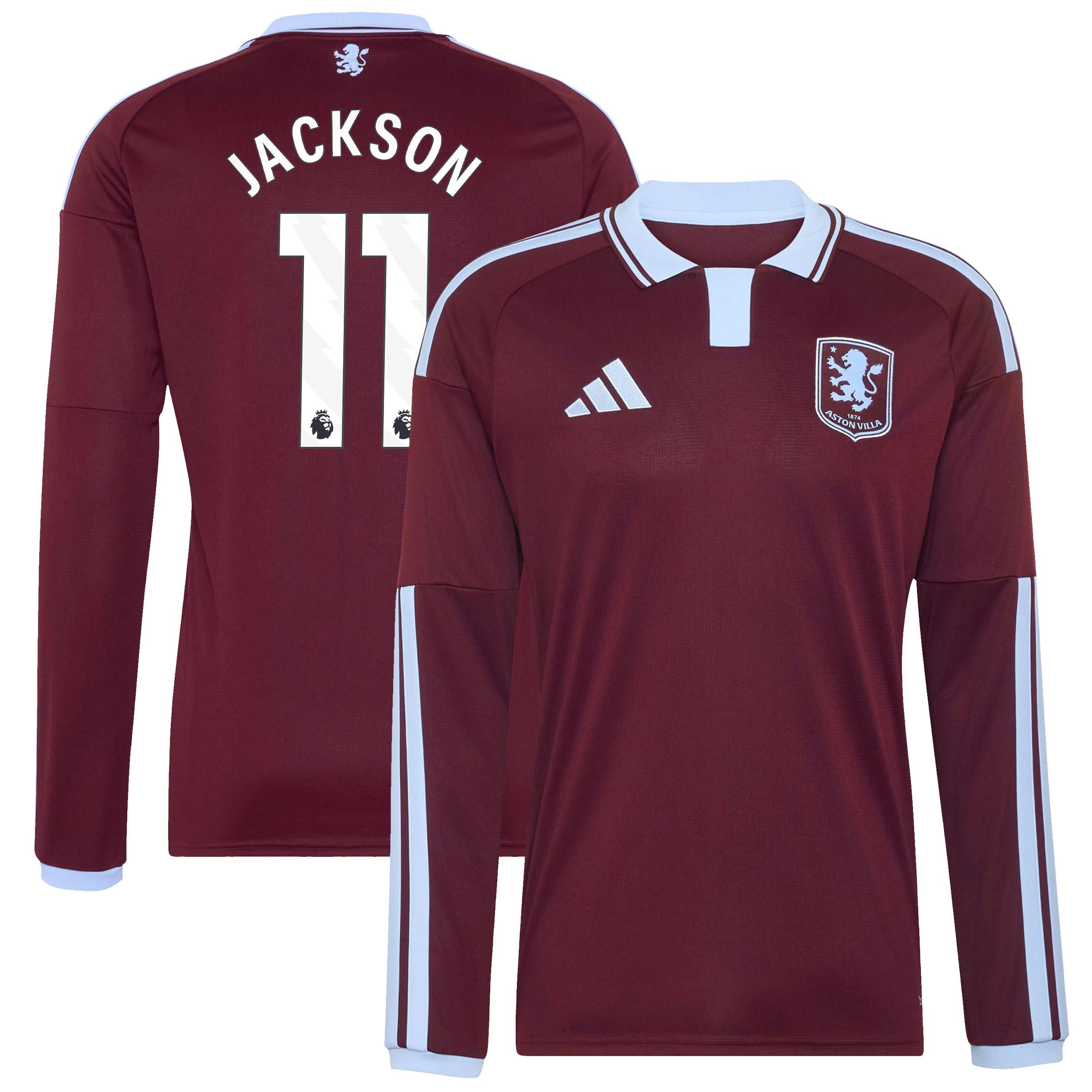 Aston Villa adidas Home Shirt 2026-27 - Long Sleeve with Jackson 11 printing, , rebel_hi-res