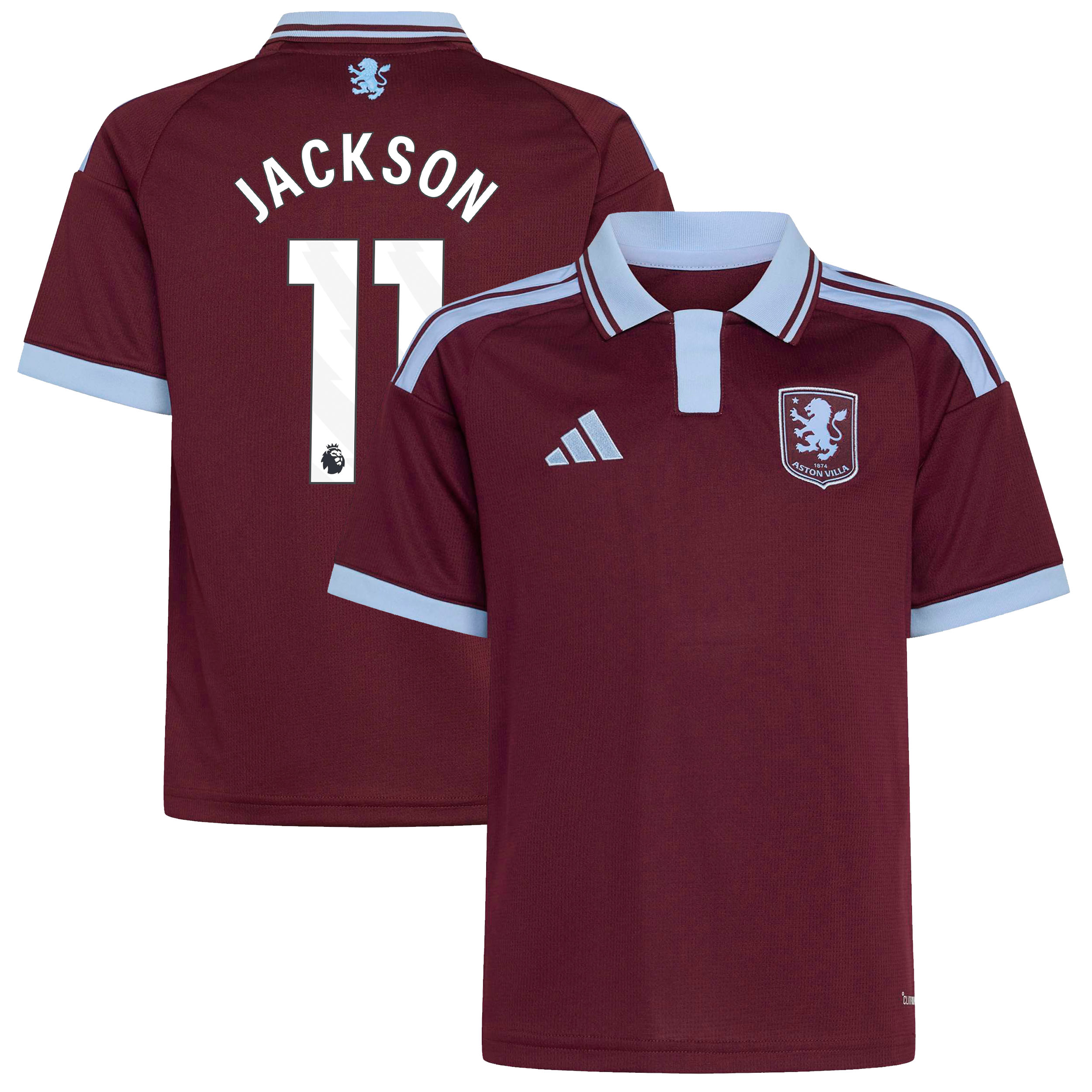 Aston Villa adidas Home Shirt 2026-27 - Kids with Jackson 11 printing, , rebel_hi-res