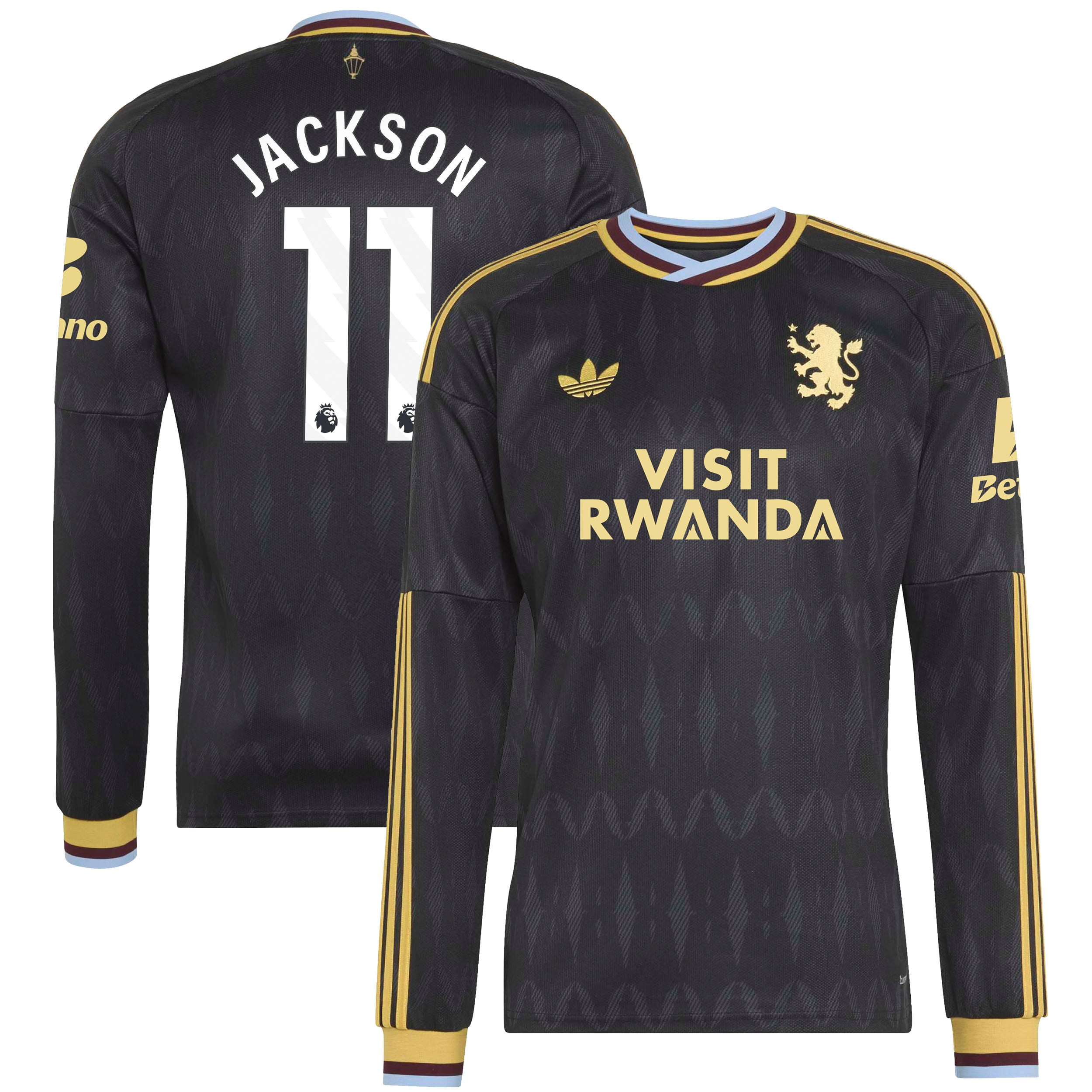 Aston Villa adidas Away Shirt 2026-27 - Long Sleeve with Jackson 11 printing