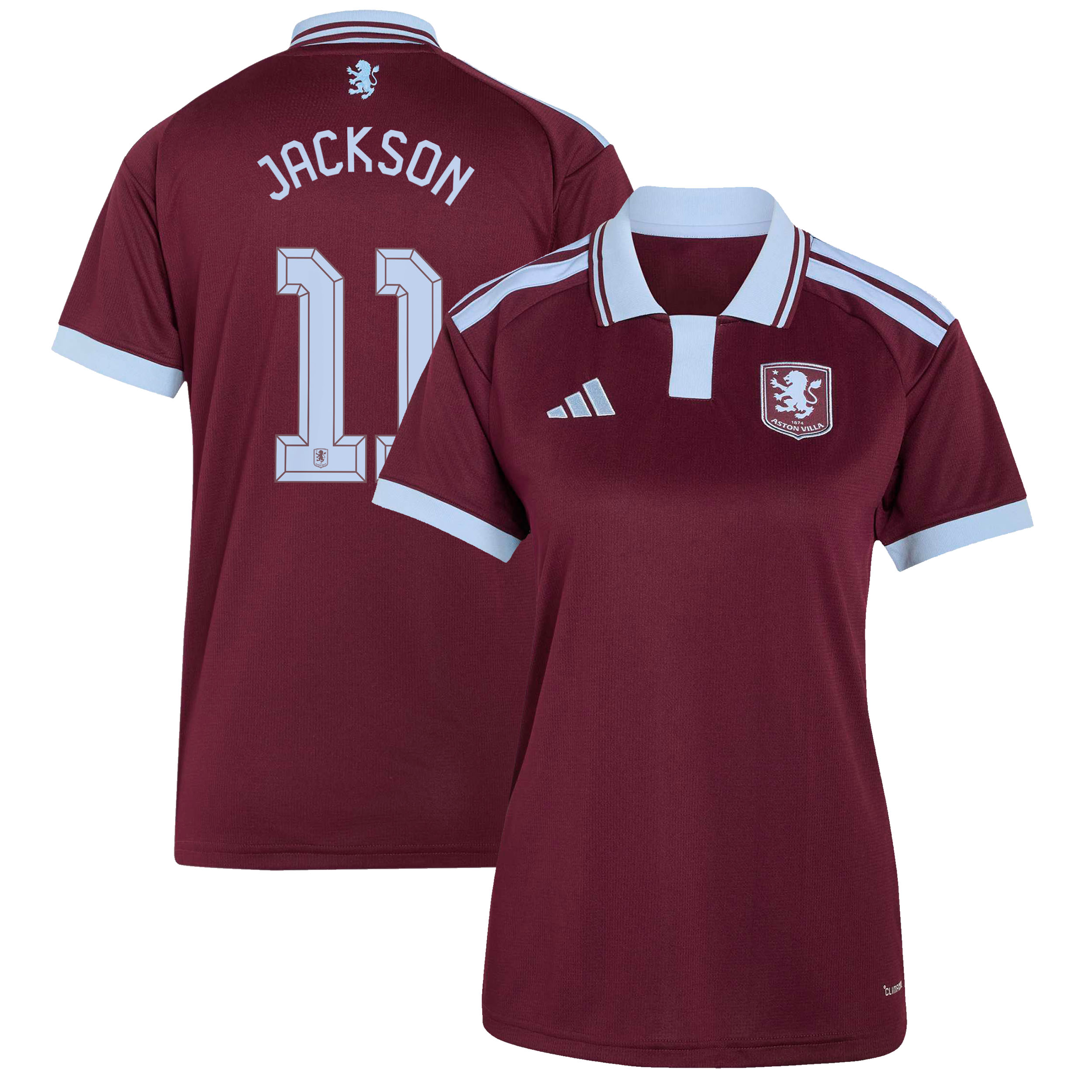 Aston Villa adidas Home Shirt 2026-27 - Womens with Jackson 11 Cup printing, , rebel_hi-res