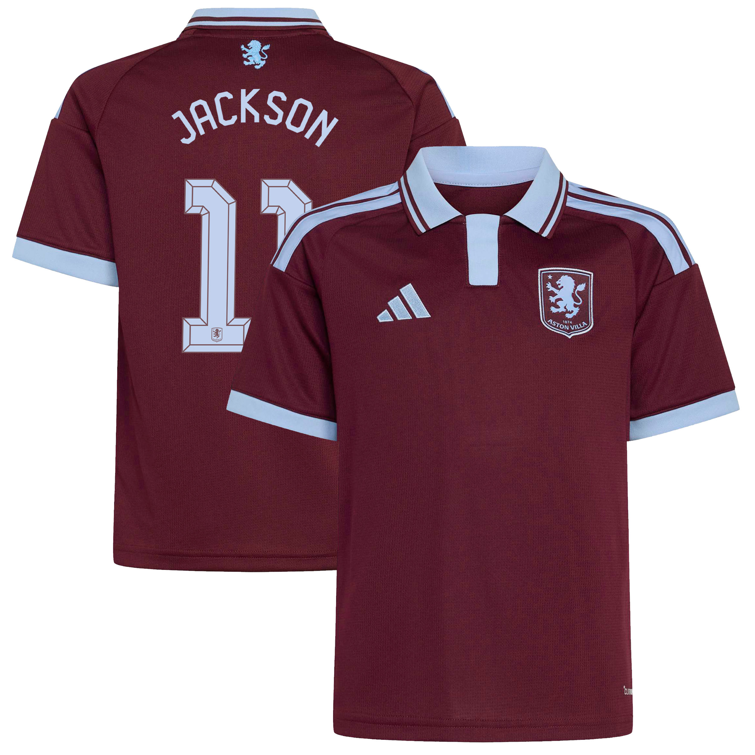 Aston Villa adidas Home Shirt 2026-27 - Kids with Jackson 11 Cup printing, , rebel_hi-res