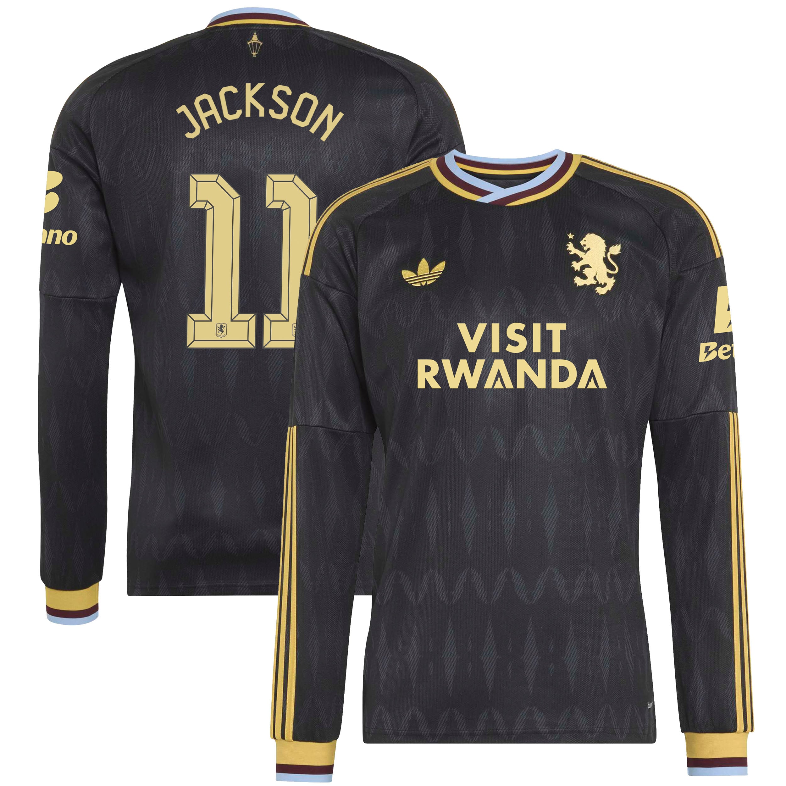 Aston Villa adidas Away Shirt 2026-27 - Long Sleeve with Jackson 11 Cup printing