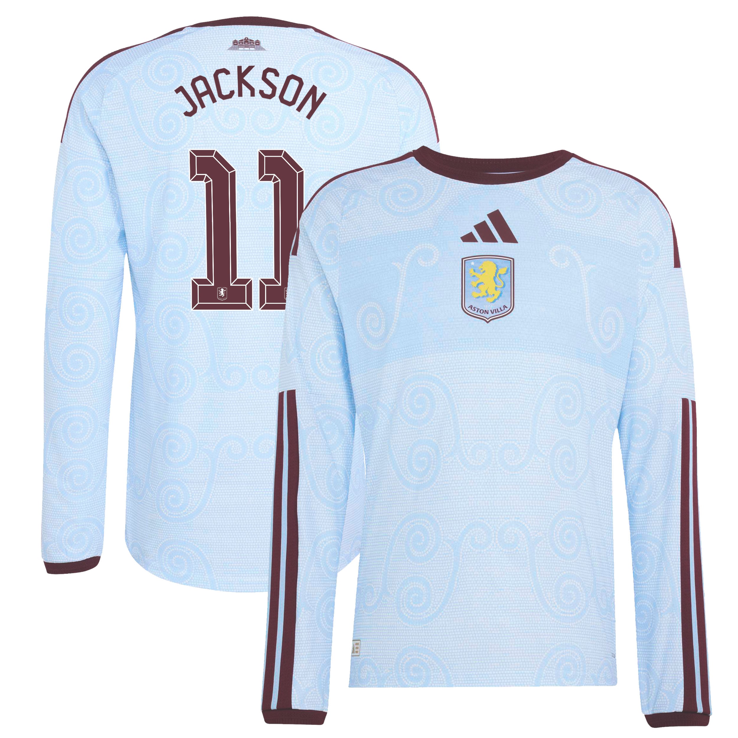 Aston Villa adidas Third Authentic Shirt 2026-27 - Long Sleeve with Jackson 11 Cup printing, , rebel_hi-res