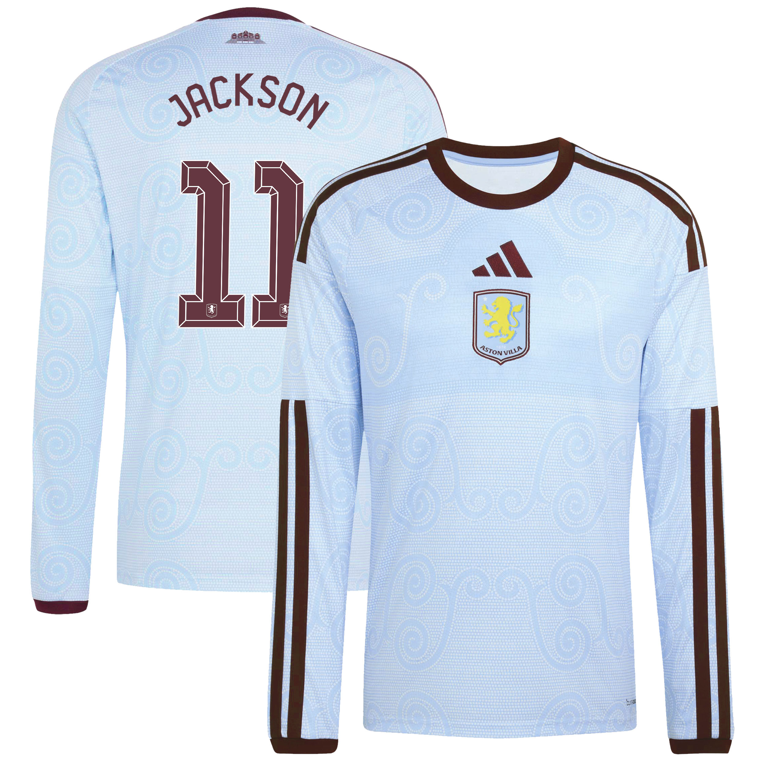 Aston Villa adidas Third Shirt 2026-27 - Long Sleeve with Jackson 11 Cup printing, , rebel_hi-res