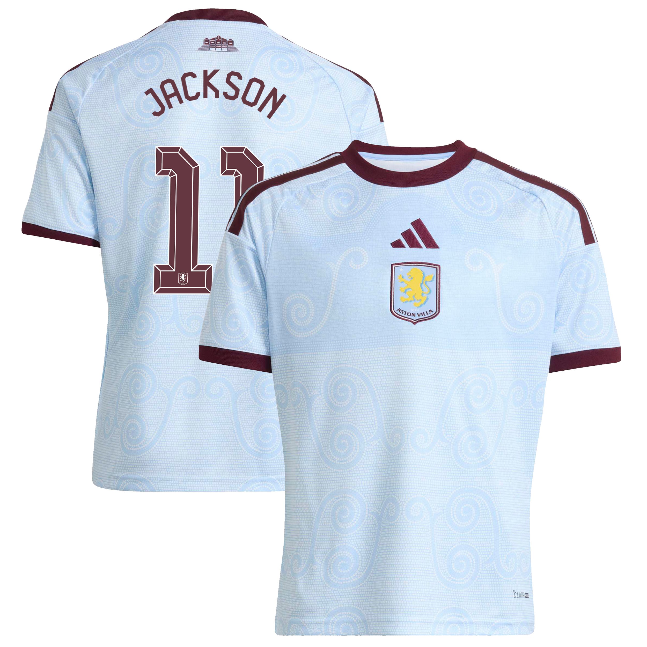 Aston Villa adidas Third Shirt 2026-27 - Kids with Jackson 11 Cup printing