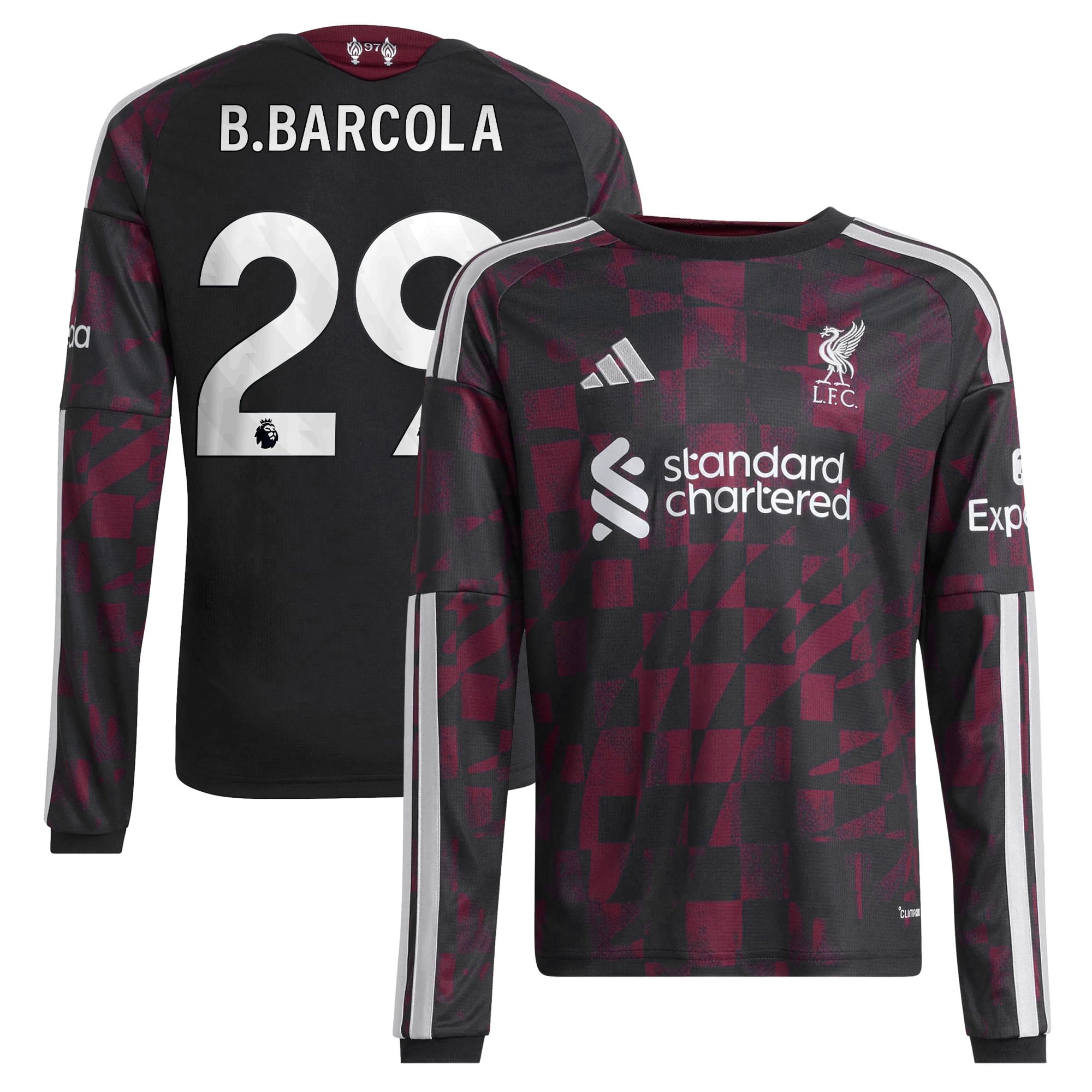 Liverpool adidas Third Shirt 2026-27 - Kids - Long Sleeve with B.Barcola 29 printing, , rebel_hi-res