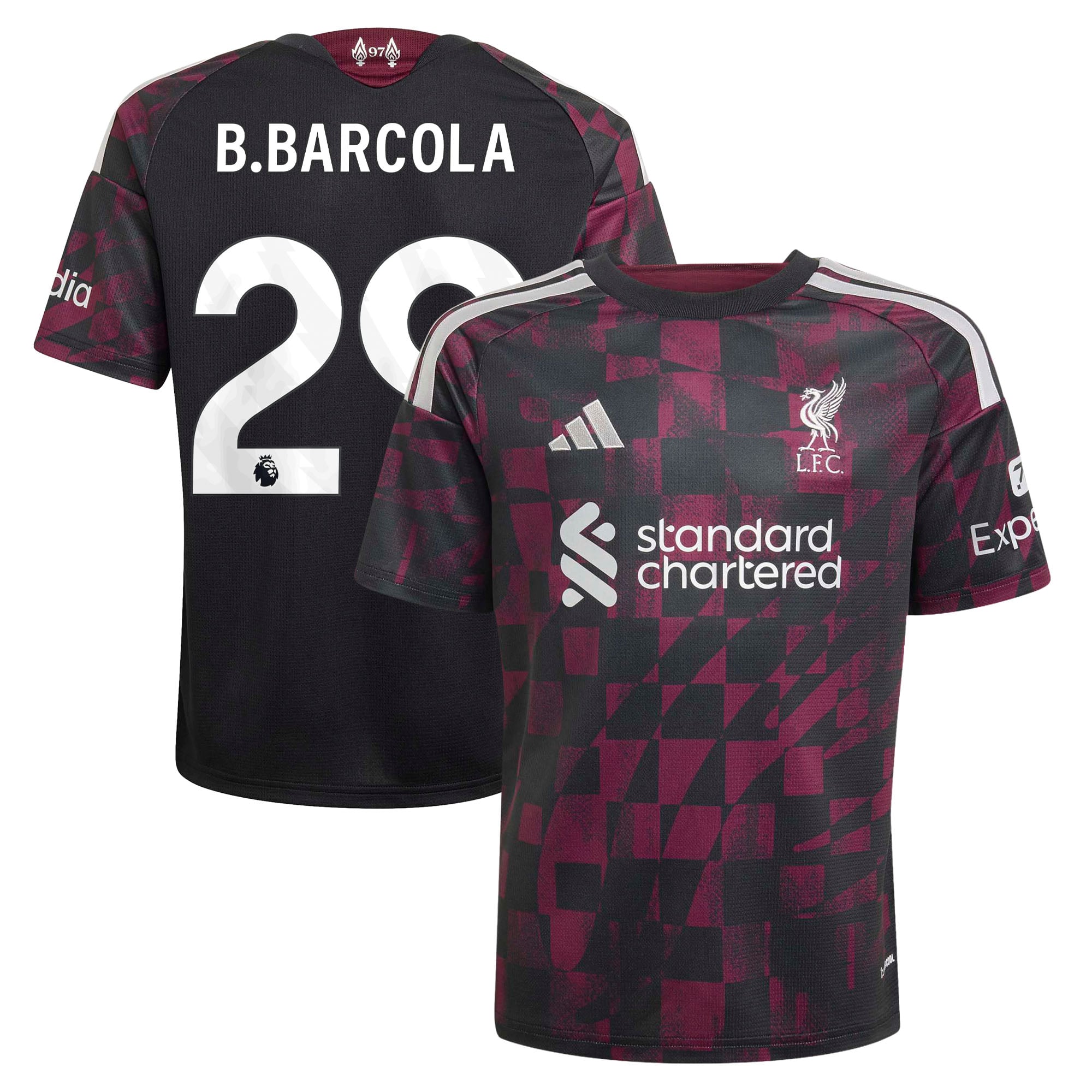 Liverpool adidas Third Shirt 2026-27 - Kids with B.Barcola 29 printing, , rebel_hi-res