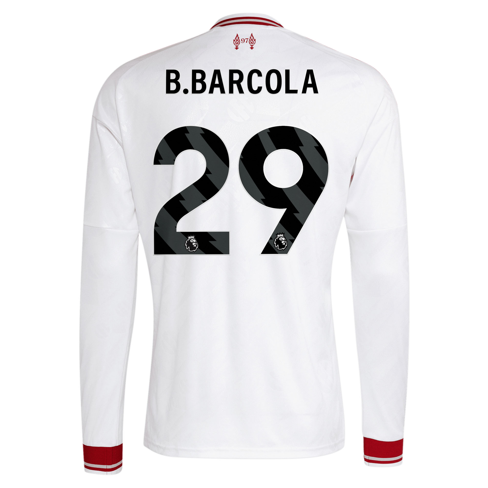 Liverpool adidas Away Shirt 2026-27 - Long Sleeve with B.Barcola 29 printing, , rebel_hi-res