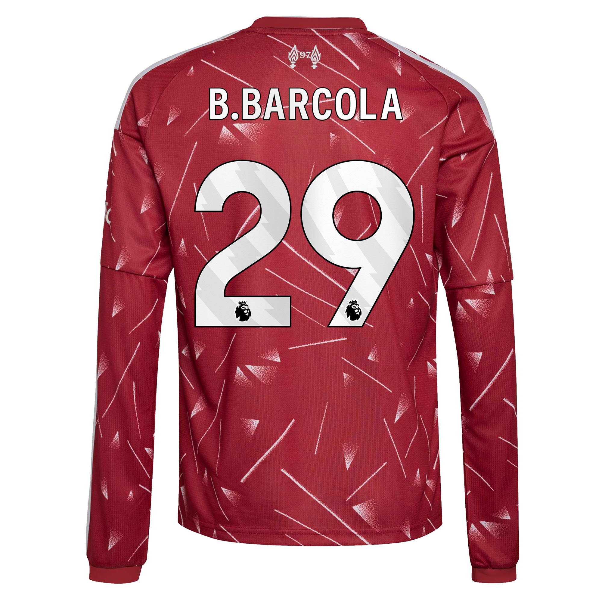 Liverpool adidas Home Shirt 2026-27 - Kids - Long Sleeve with B.Barcola 29 printing, , rebel_hi-res