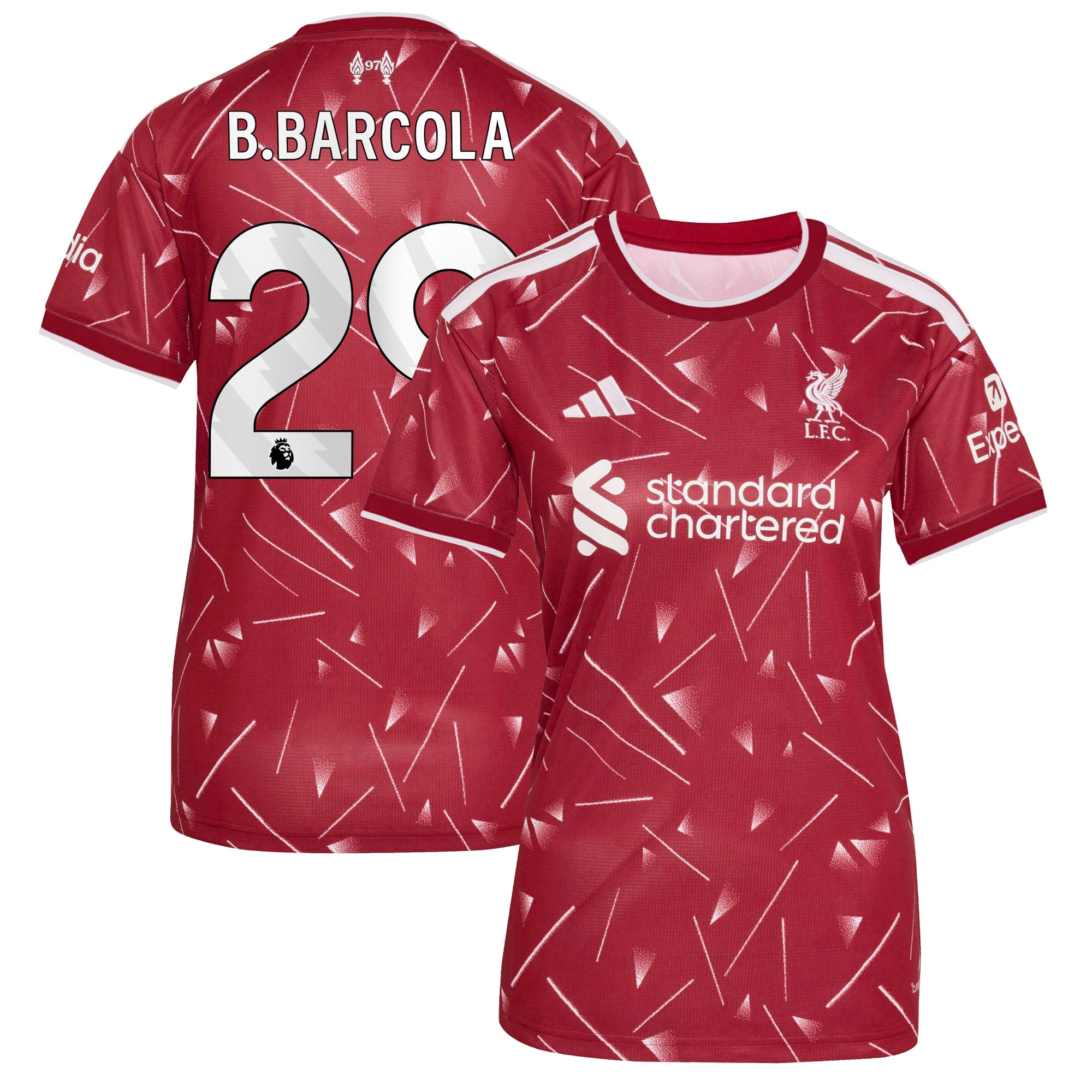 Liverpool adidas Home Shirt 2026-27 - Womens with B.Barcola 29 printing, , rebel_hi-res