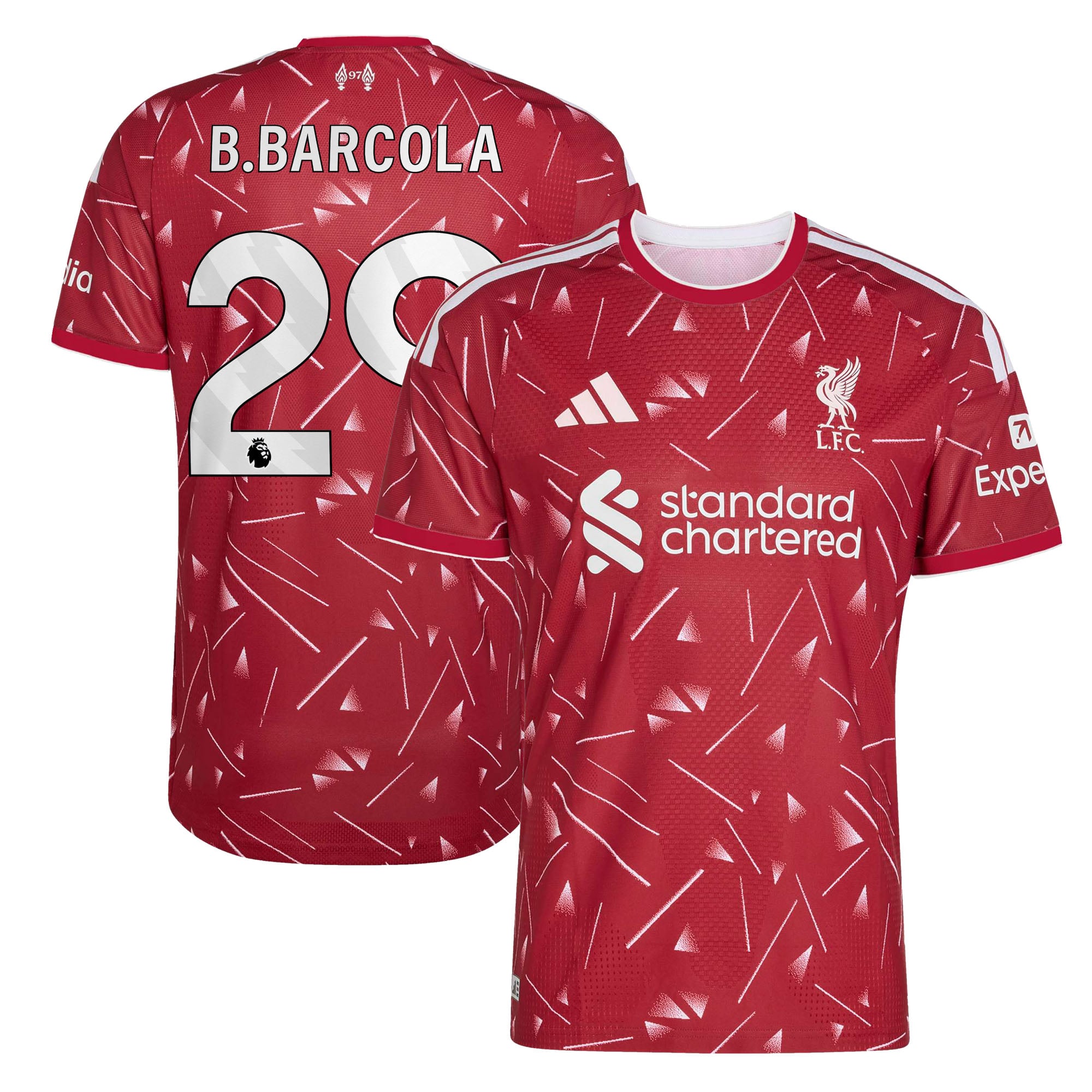 Liverpool adidas Home Authentic Shirt 2026-27 with B.Barcola 29 printing, , rebel_hi-res