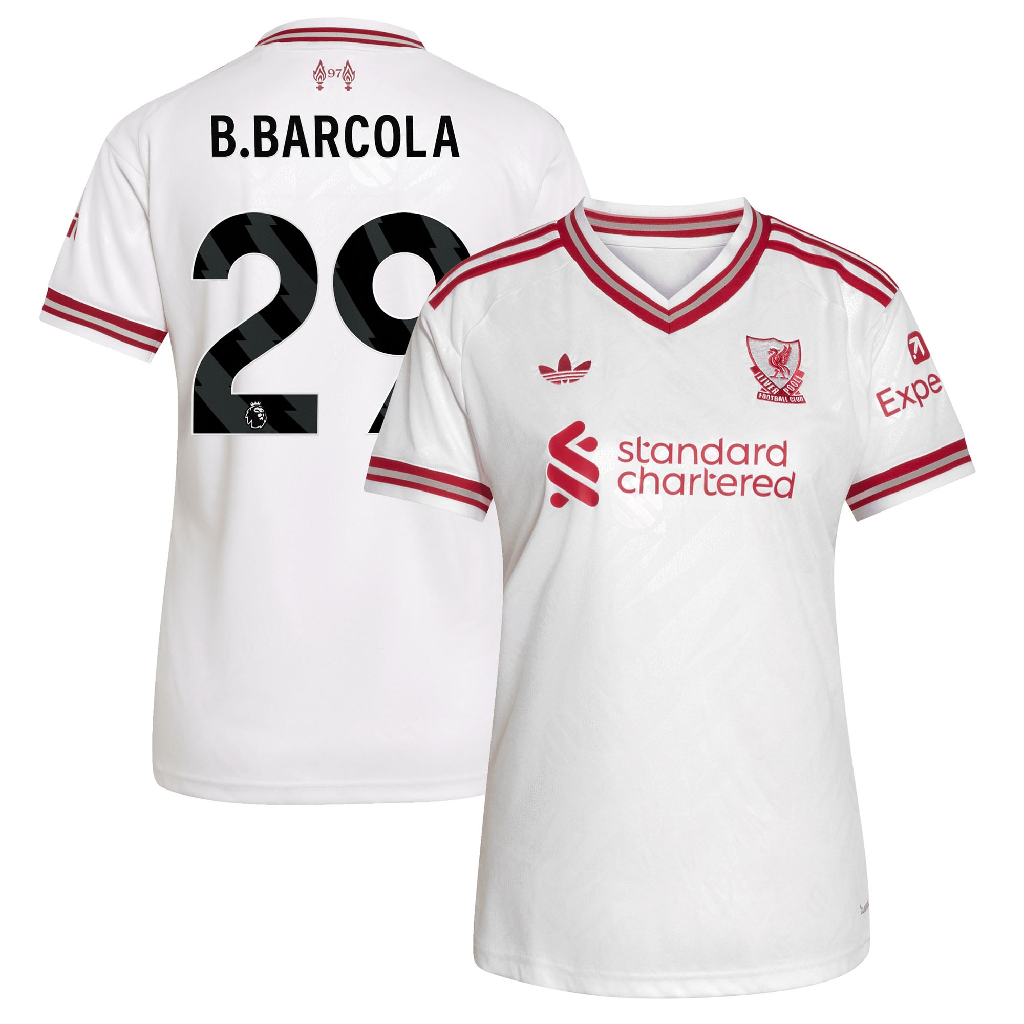 Liverpool adidas Away Shirt 2026-27 - Womens with B.Barcola 29 printing, , rebel_hi-res