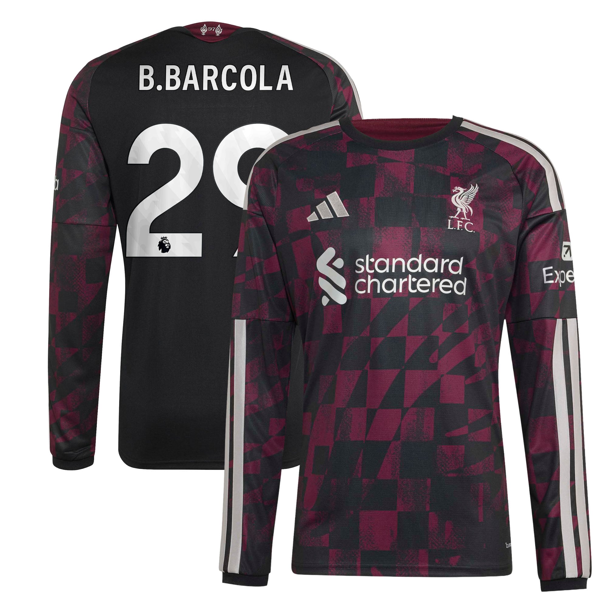 Liverpool adidas Third Shirt 2026-27 - Long Sleeve with B.Barcola 29 printing, , rebel_hi-res