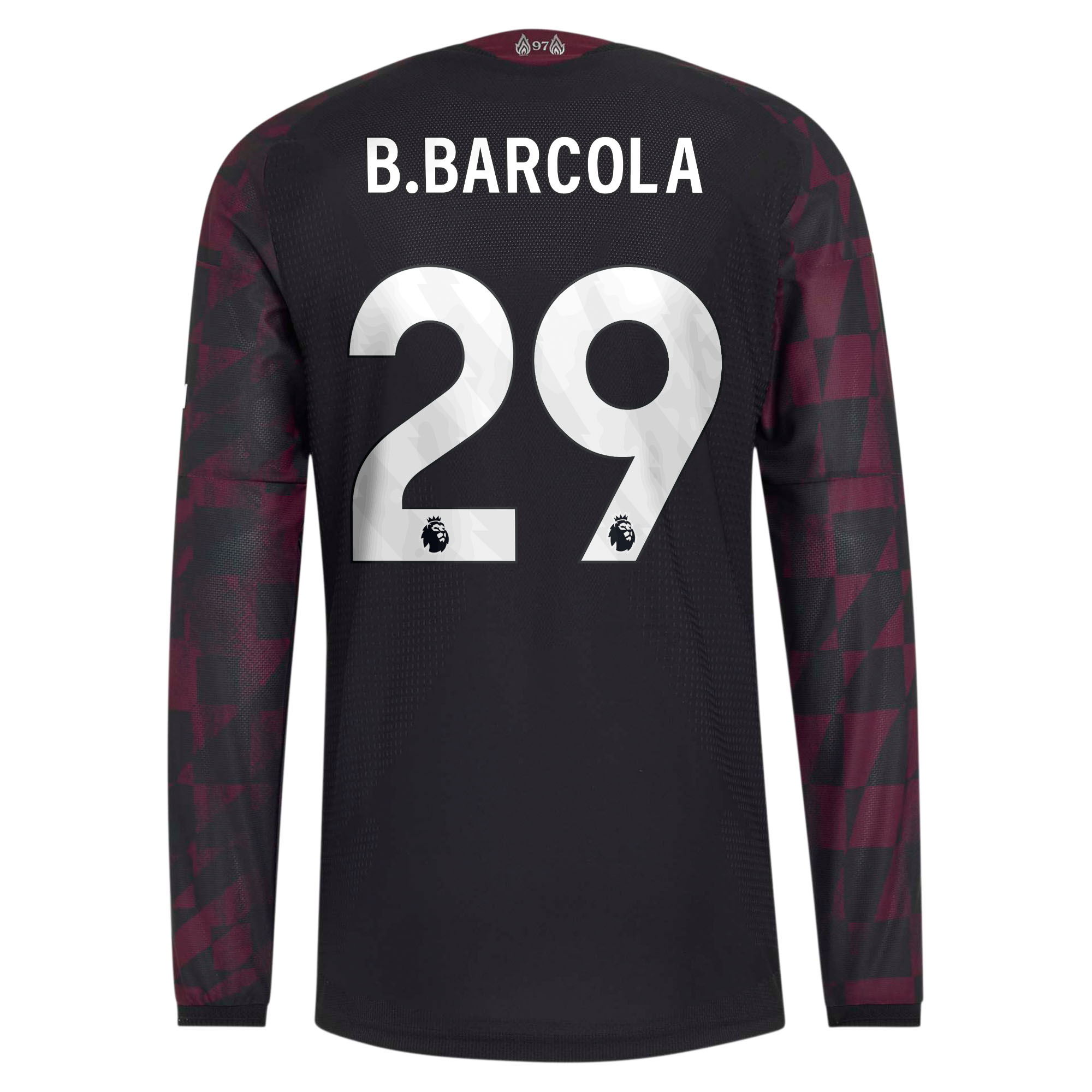 Liverpool adidas Third Authentic Shirt 2026-27 - Long Sleeve with B.Barcola 29 printing, , rebel_hi-res