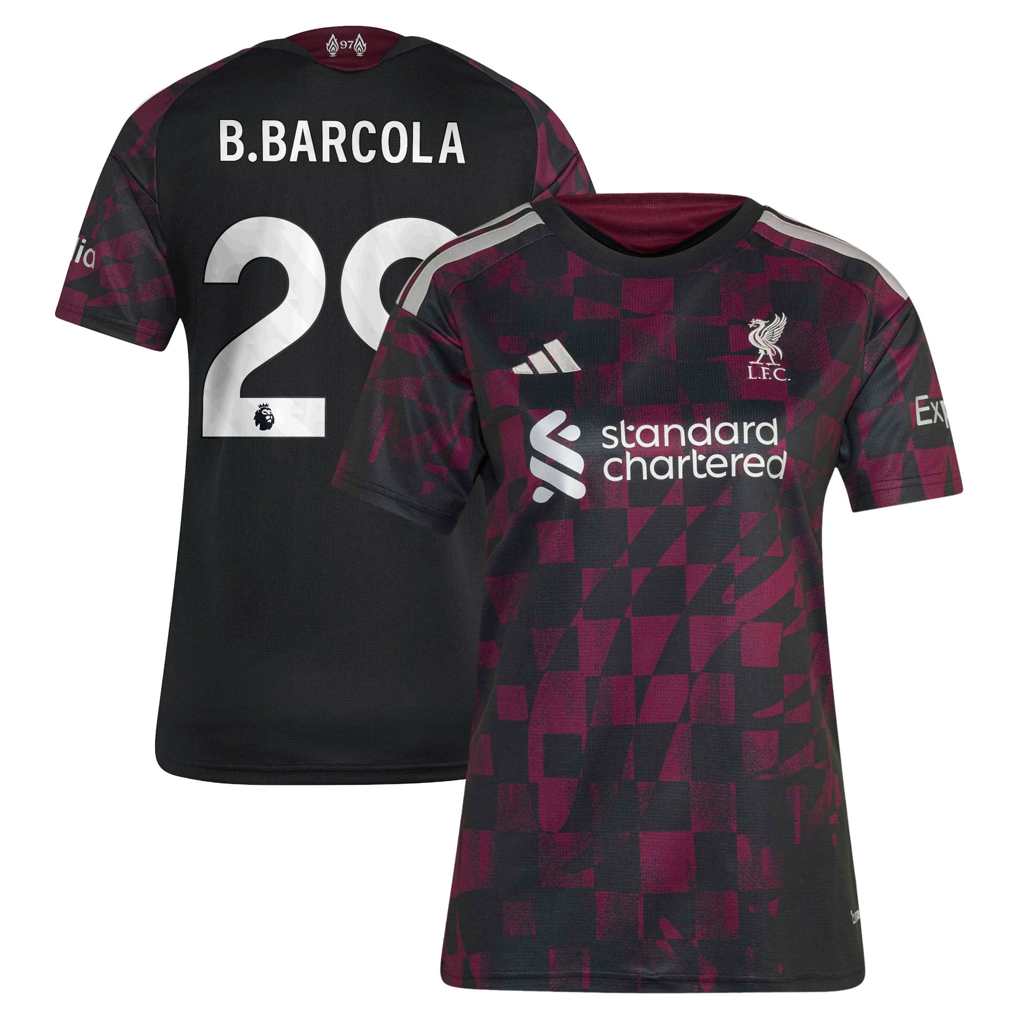 Liverpool adidas Third Shirt 2026-27 - Womens with B.Barcola 29 printing, , rebel_hi-res