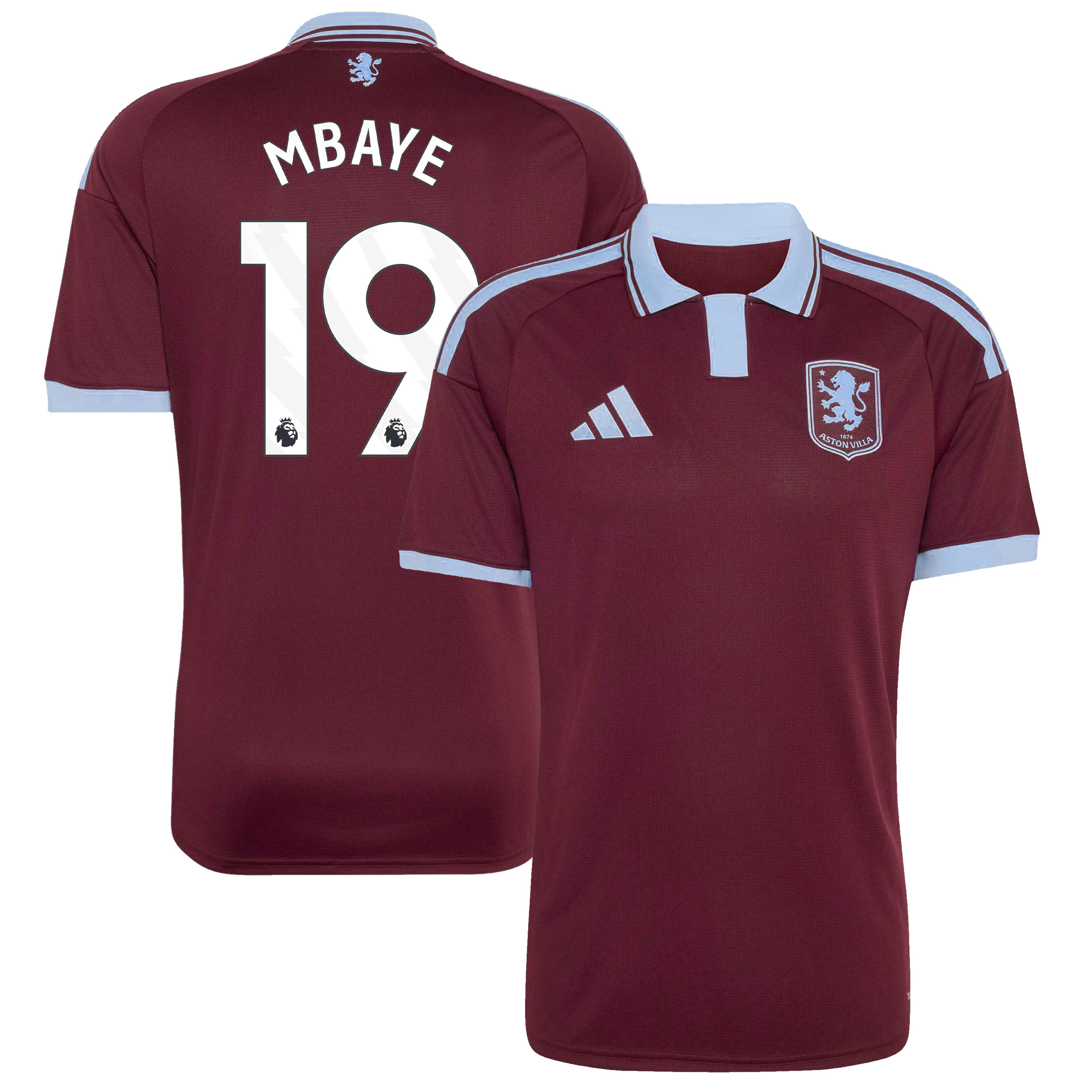 Aston Villa adidas Home Shirt 2026-27 with Mbaye 19 printing, , rebel_hi-res