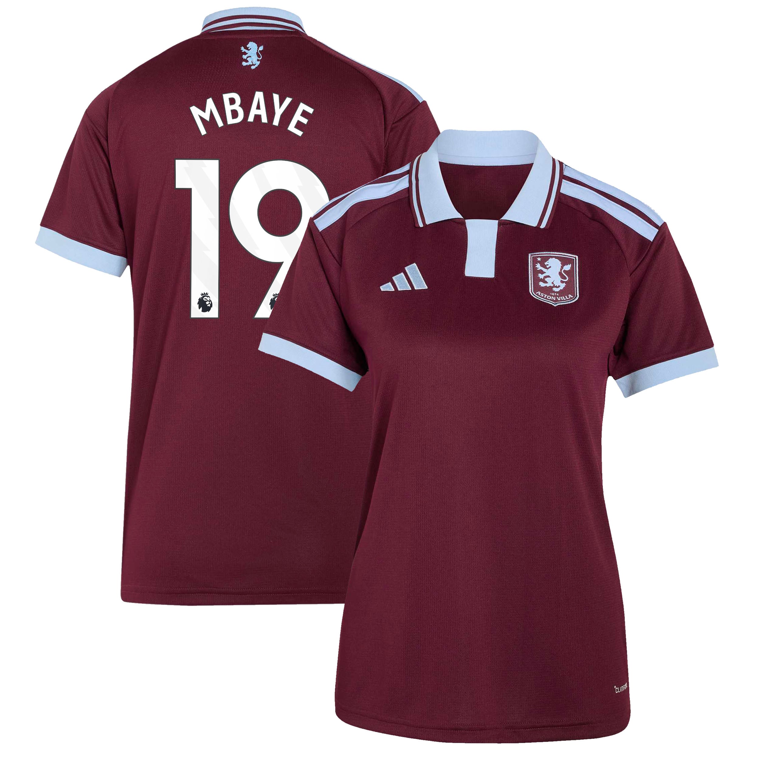 Aston Villa adidas Home Shirt 2026-27 - Womens with Mbaye 19 printing, , rebel_hi-res