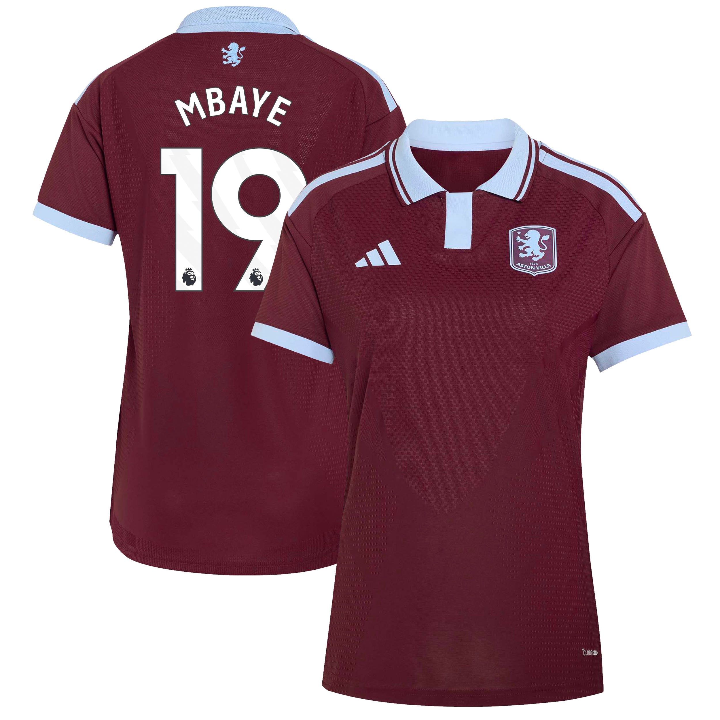 Aston Villa adidas Home Authentic Shirt 2026-27 - Womens with Mbaye 19 printing