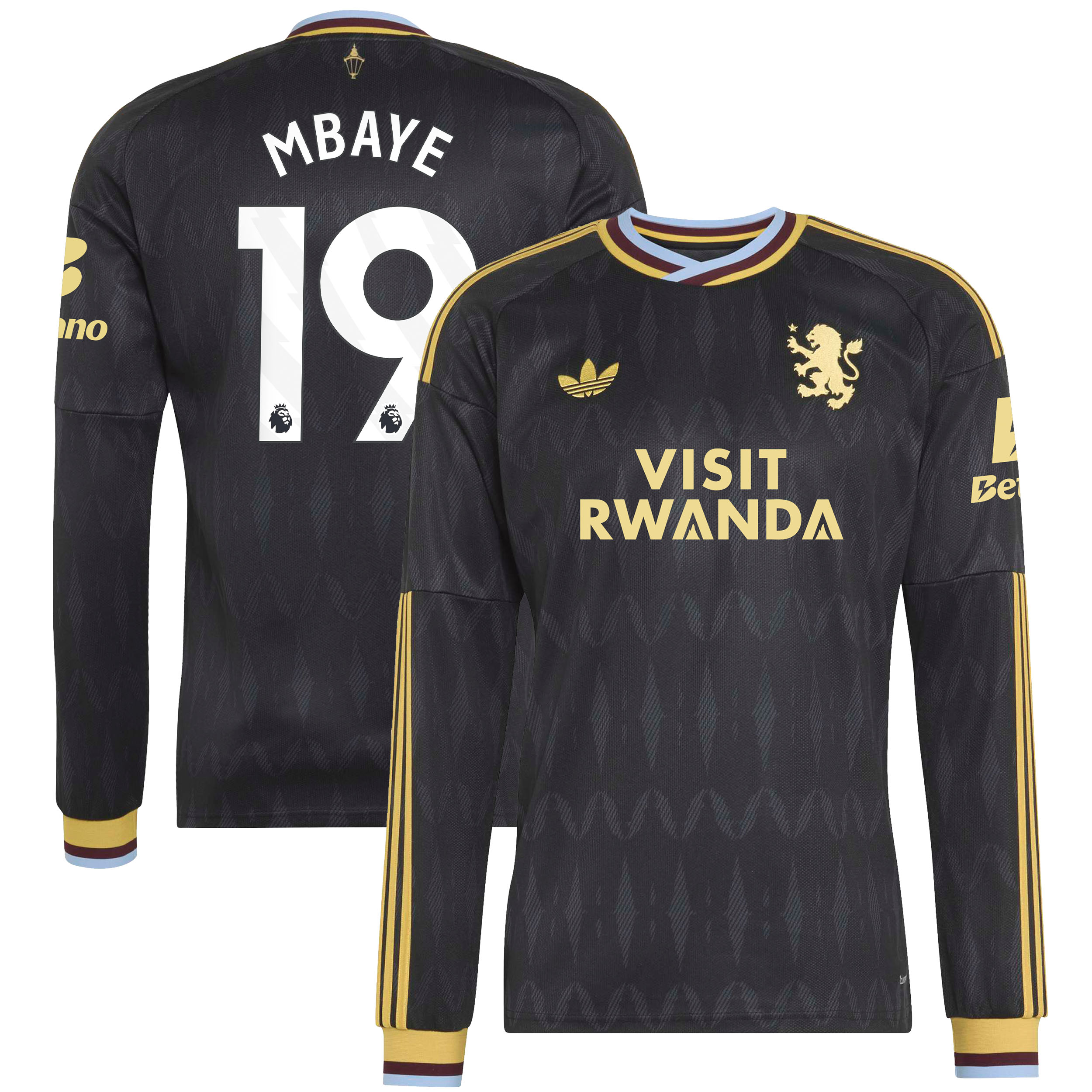 Aston Villa adidas Away Shirt 2026-27 - Long Sleeve with Mbaye 19 printing, , rebel_hi-res