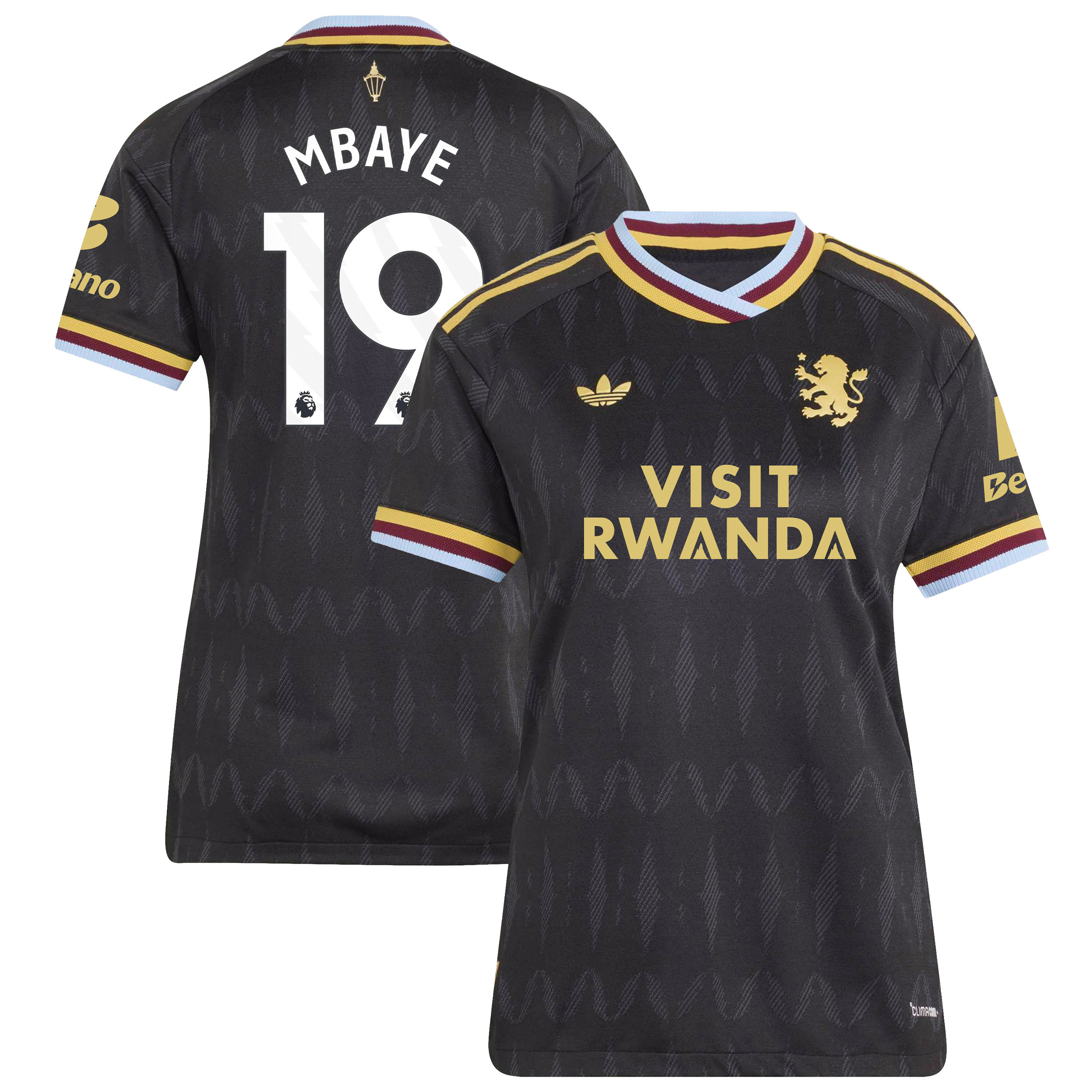 Aston Villa adidas Away Authentic Shirt 2026-27 - Womens with Mbaye 19 printing, , rebel_hi-res