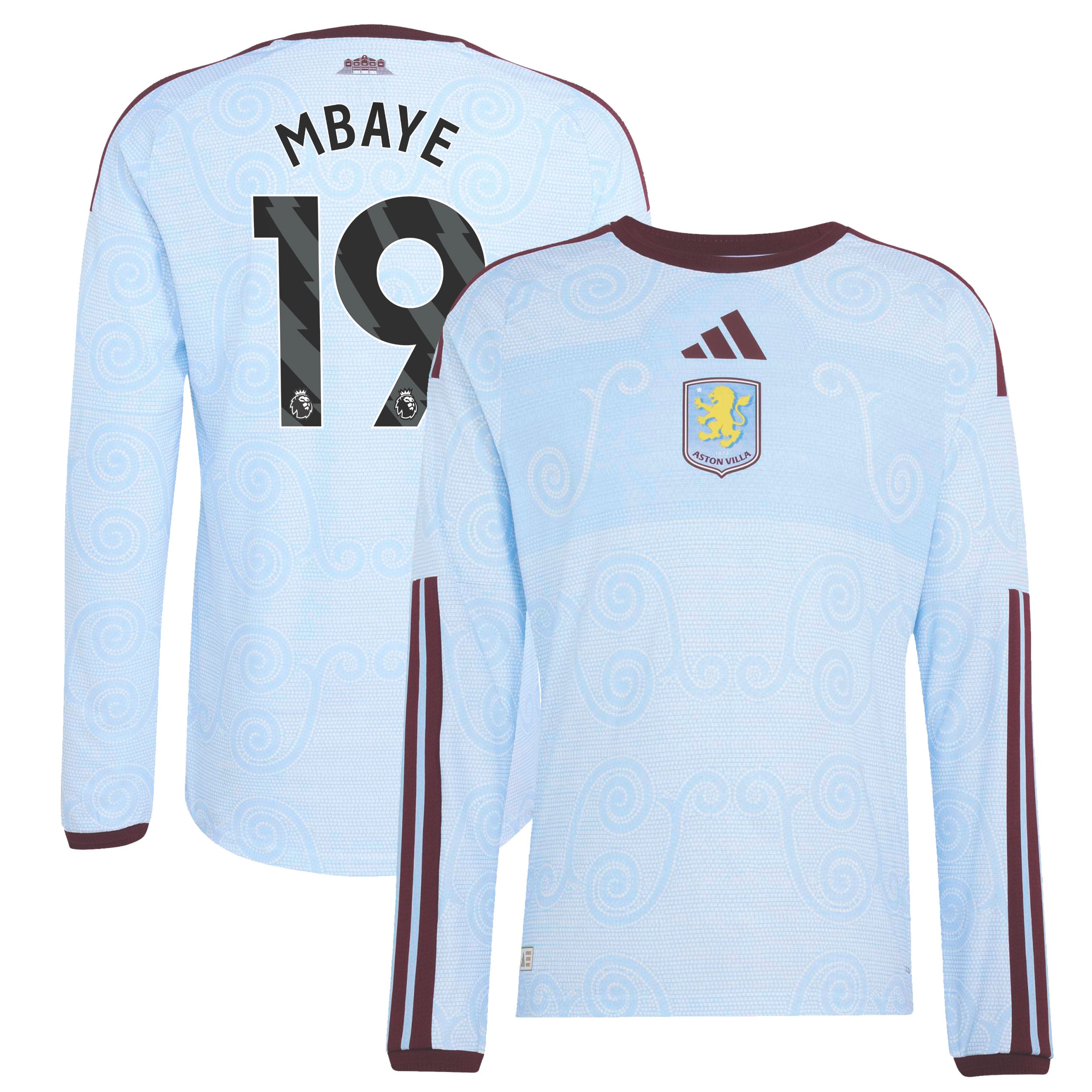 Aston Villa adidas Third Authentic Shirt 2026-27 - Long Sleeve with Mbaye 19 printing