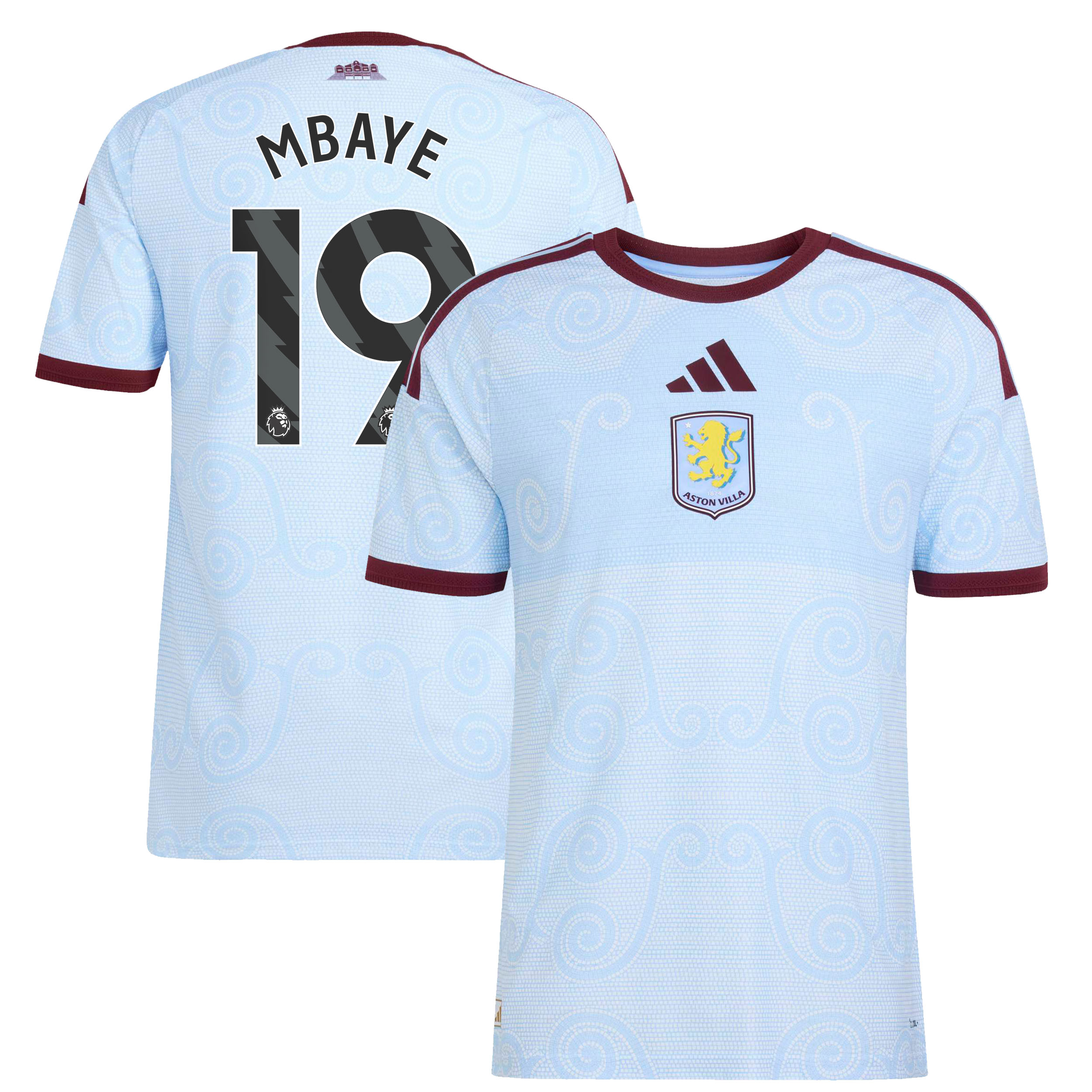Aston Villa adidas Third Authentic Shirt 2026-27 with Mbaye 19 printing, , rebel_hi-res