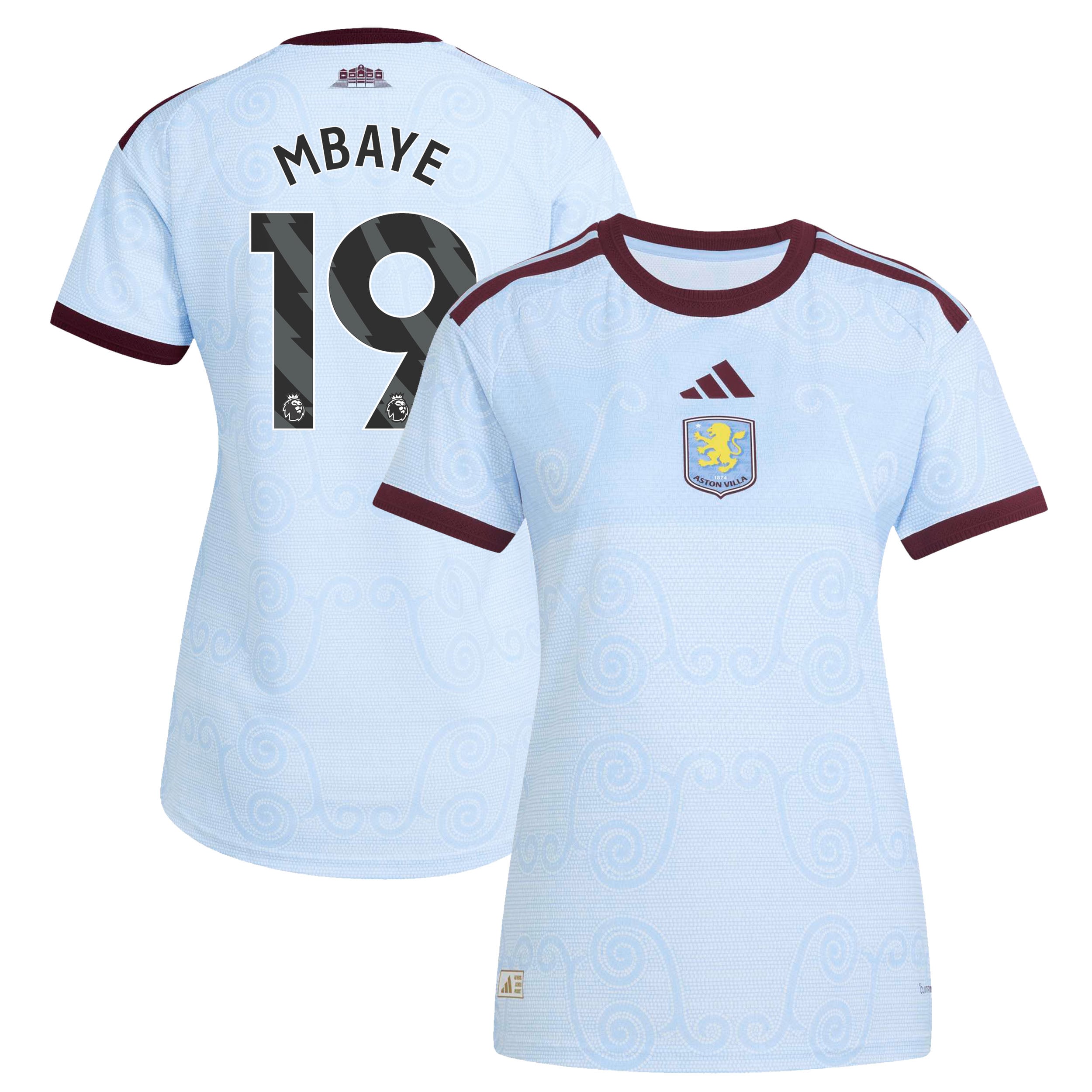 Aston Villa adidas Third Authentic Shirt 2026-27 - Womens with Mbaye 19 printing