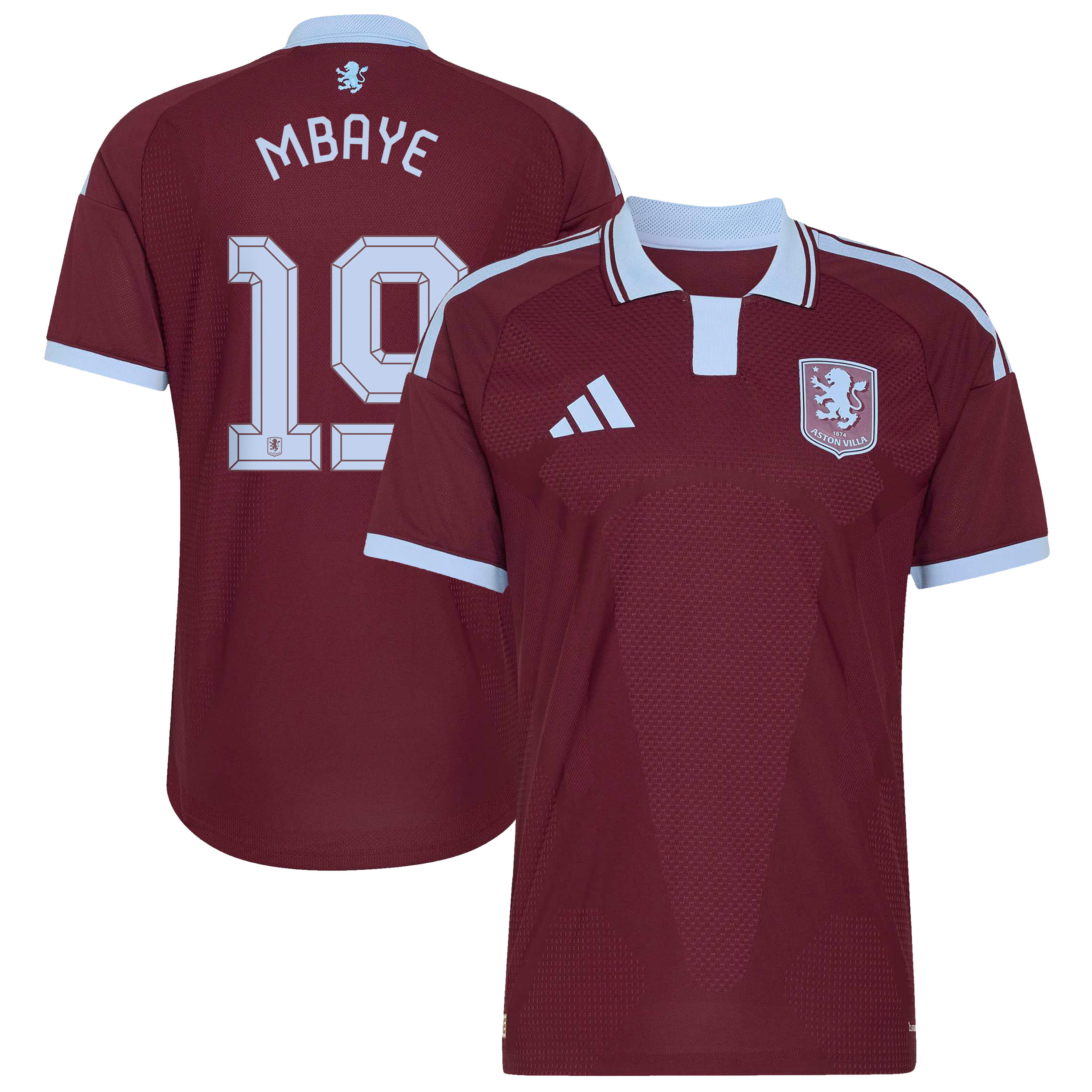 Aston Villa adidas Home Authentic Shirt 2026-27 with Mbaye 19 Cup printing, , rebel_hi-res
