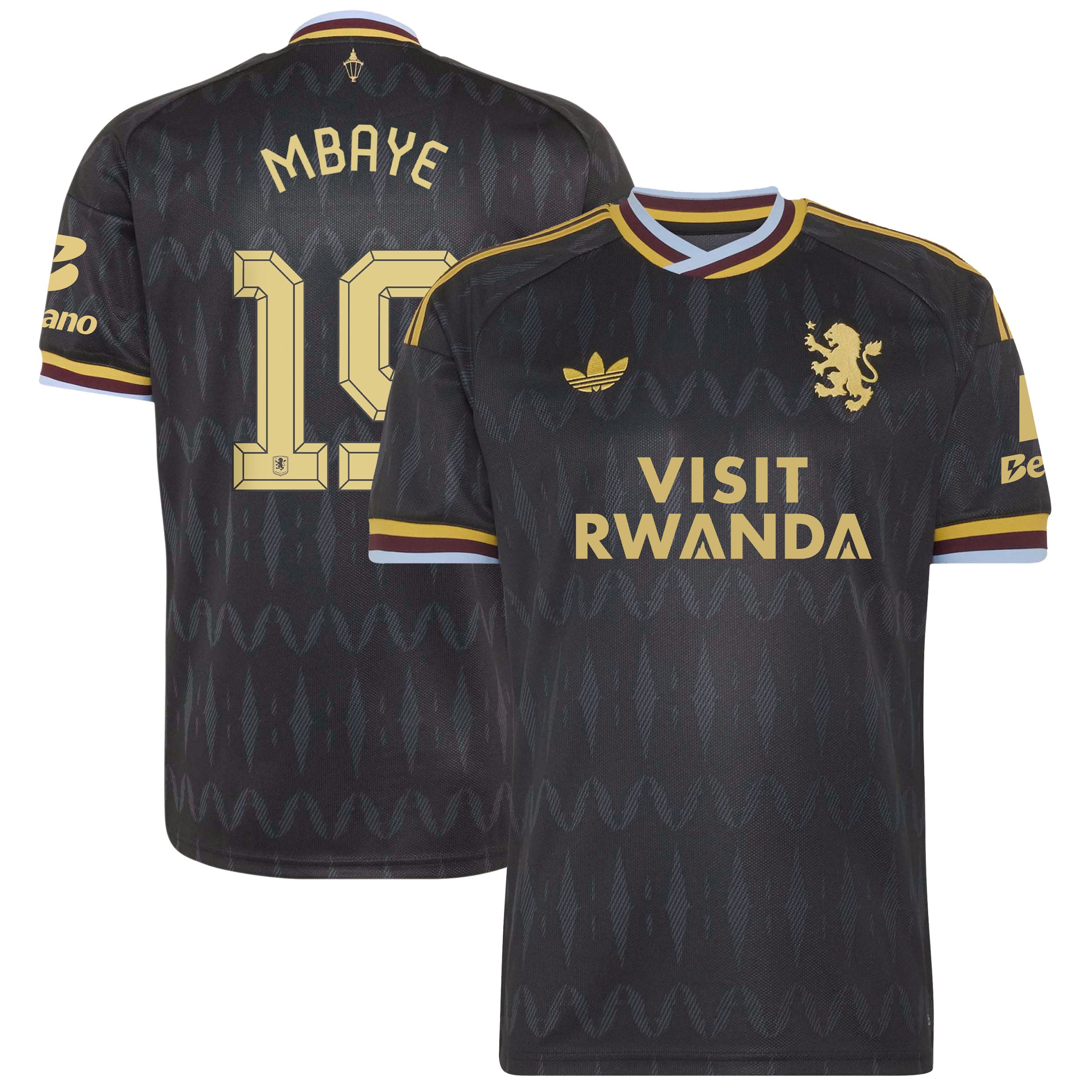Aston Villa adidas Away Shirt 2026-27 with Mbaye 19 Cup printing