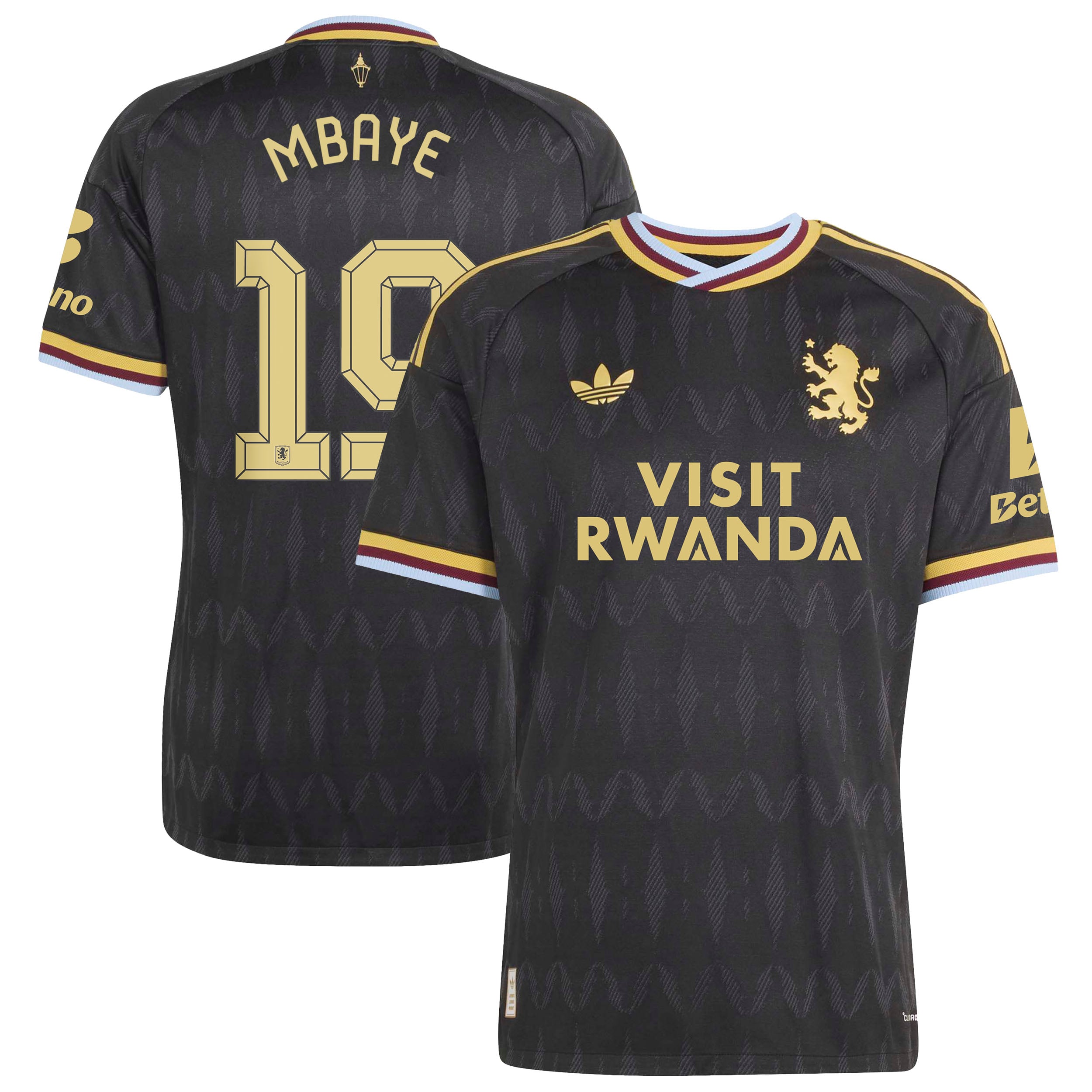 Aston Villa adidas Away Authentic Shirt 2026-27 with Mbaye 19 Cup printing