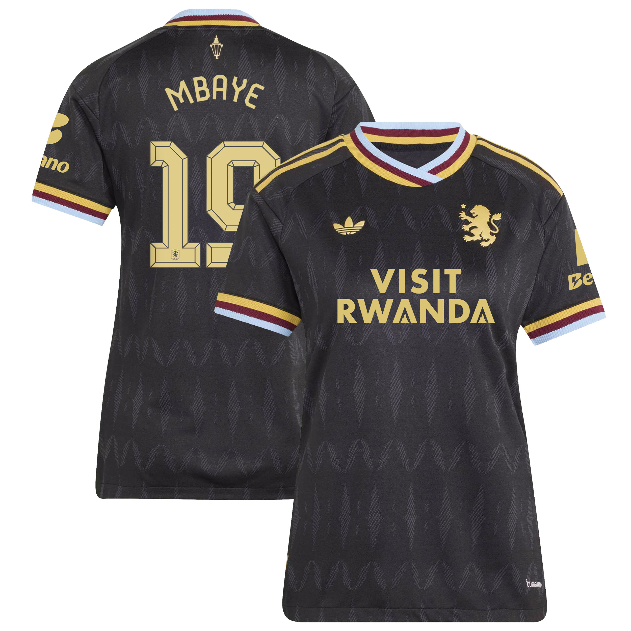 Aston Villa adidas Away Authentic Shirt 2026-27 - Womens with Mbaye 19 Cup printing, , rebel_hi-res