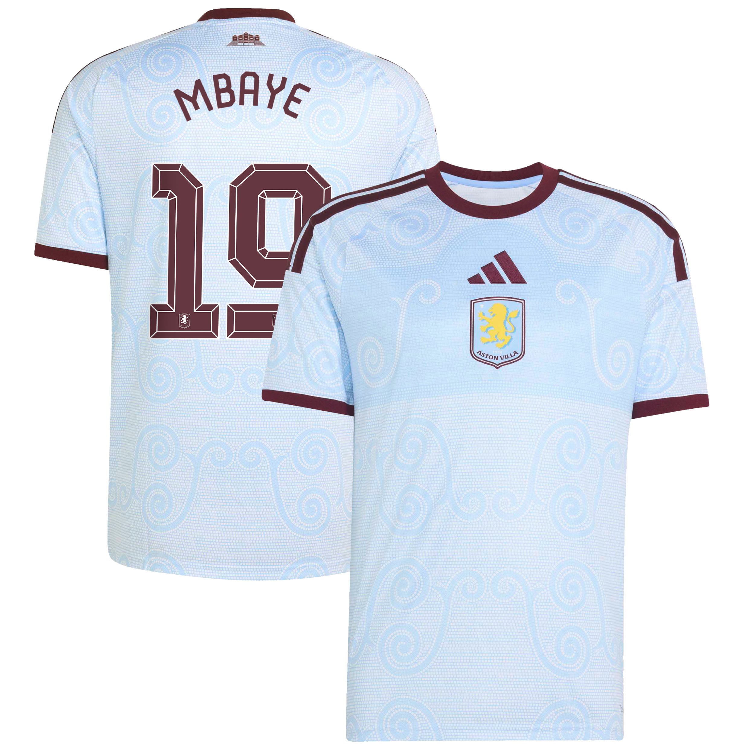 Aston Villa adidas Third Shirt 2026-27 with Mbaye 19 Cup printing